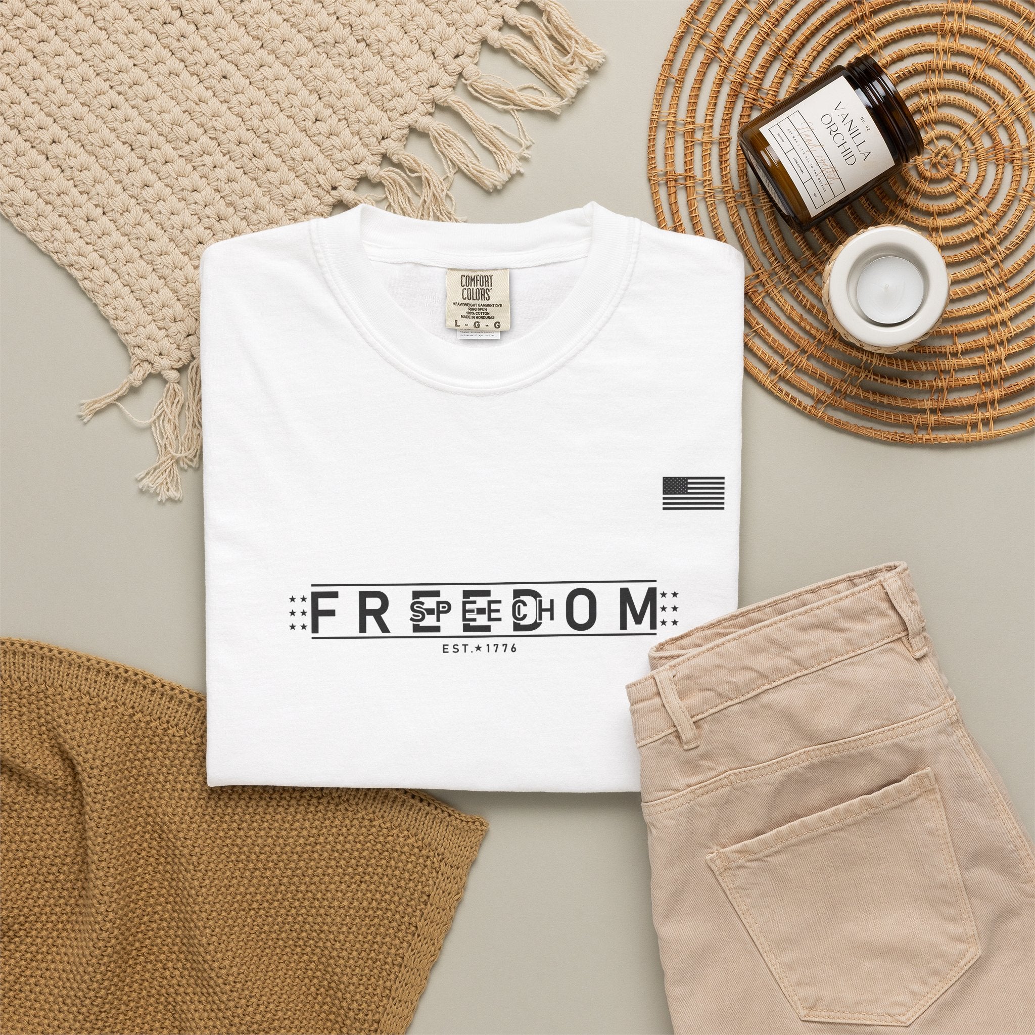 Freedom of Speech 1776–2026 T-Shirt | America's 250th Anniversary Patriotic Tee | White