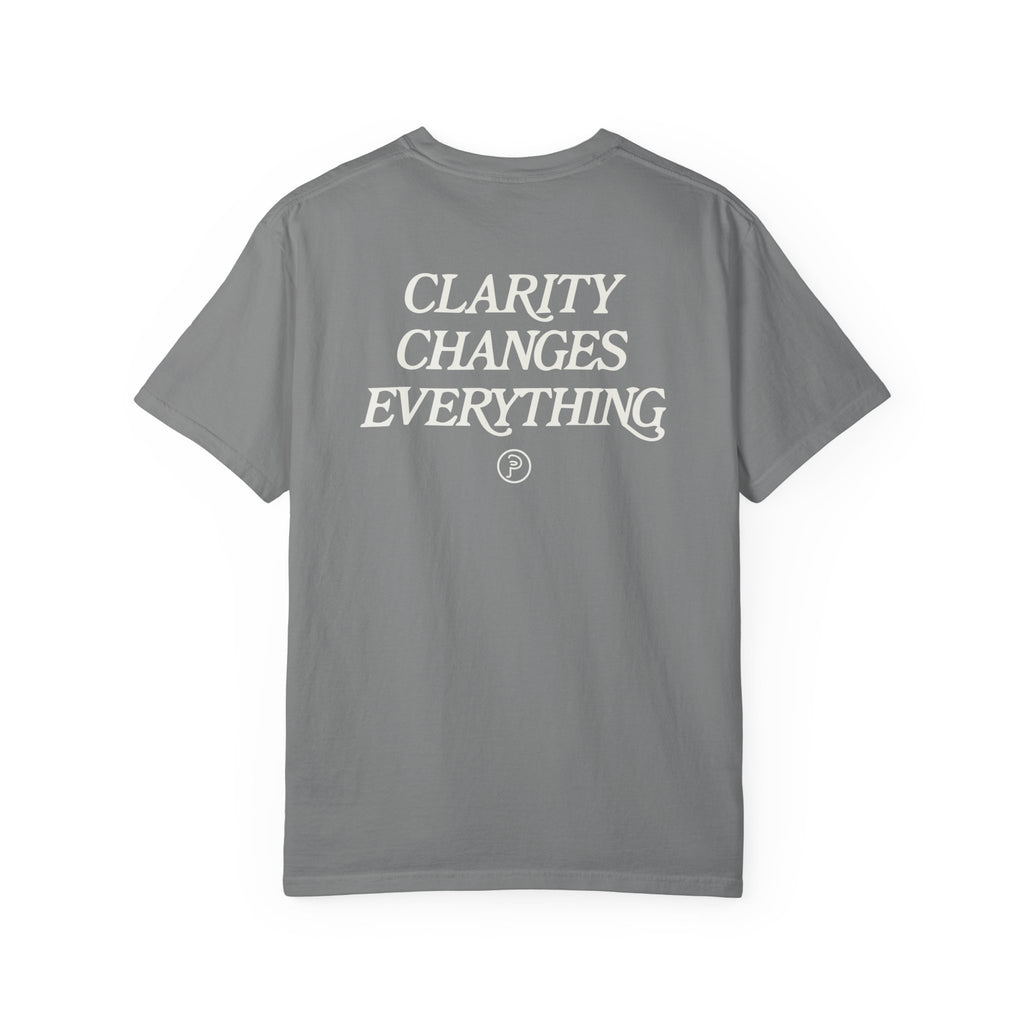 Clarity T-Shirt — "See It Plainly" Minimal Motivational Tee Cream lettering