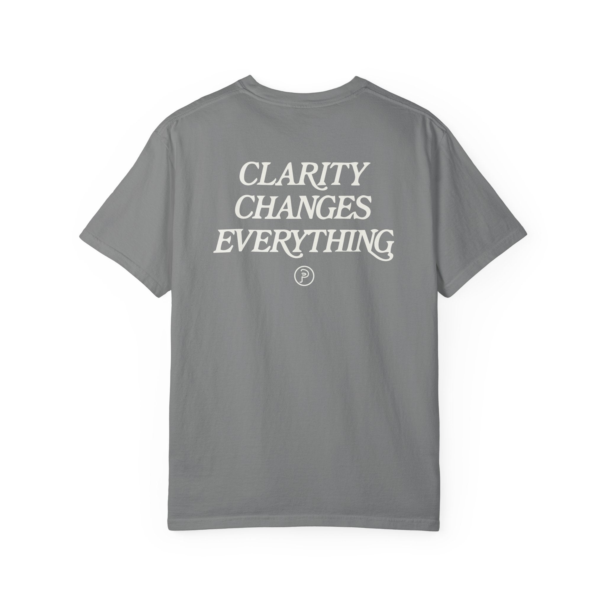 Clarity T-Shirt — "See It Plainly" Minimal Motivational Tee Cream lettering