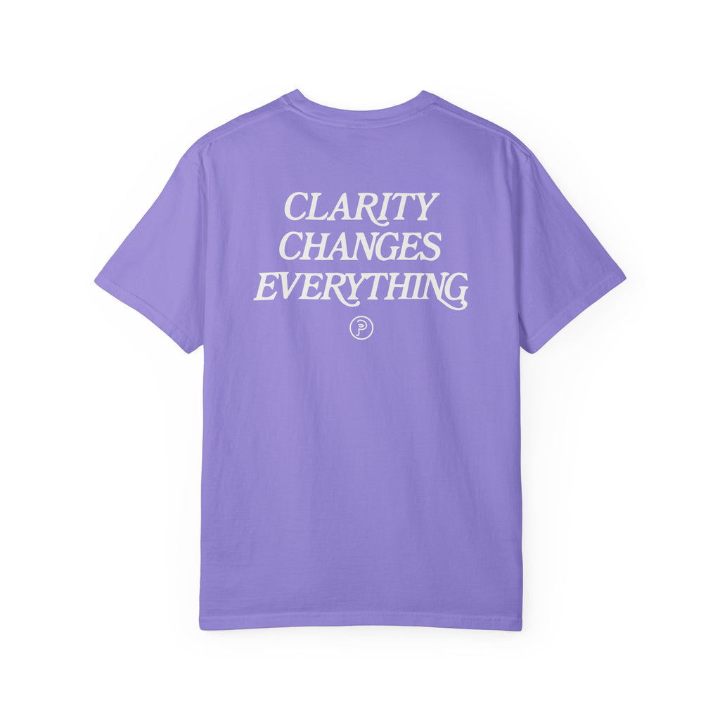 Clarity T-Shirt — "See It Plainly" Minimal Motivational Tee Cream lettering