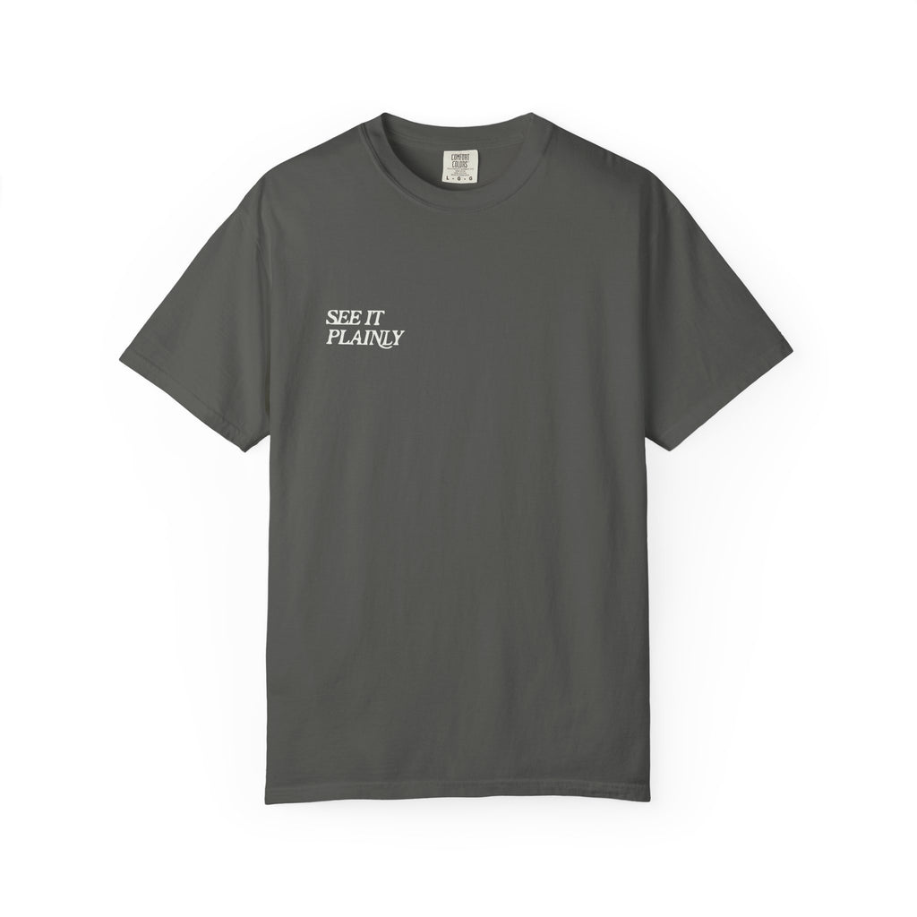 Clarity T-Shirt — "See It Plainly" Minimal Motivational Tee Cream lettering