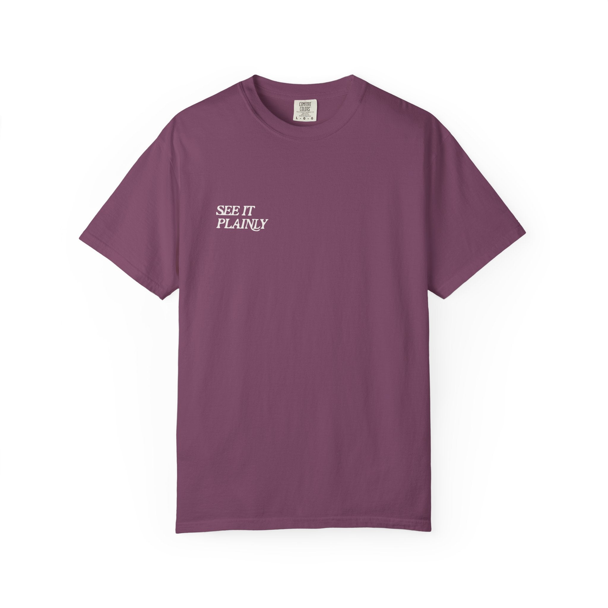 Clarity T-Shirt — "See It Plainly" Minimal Motivational Tee Cream lettering