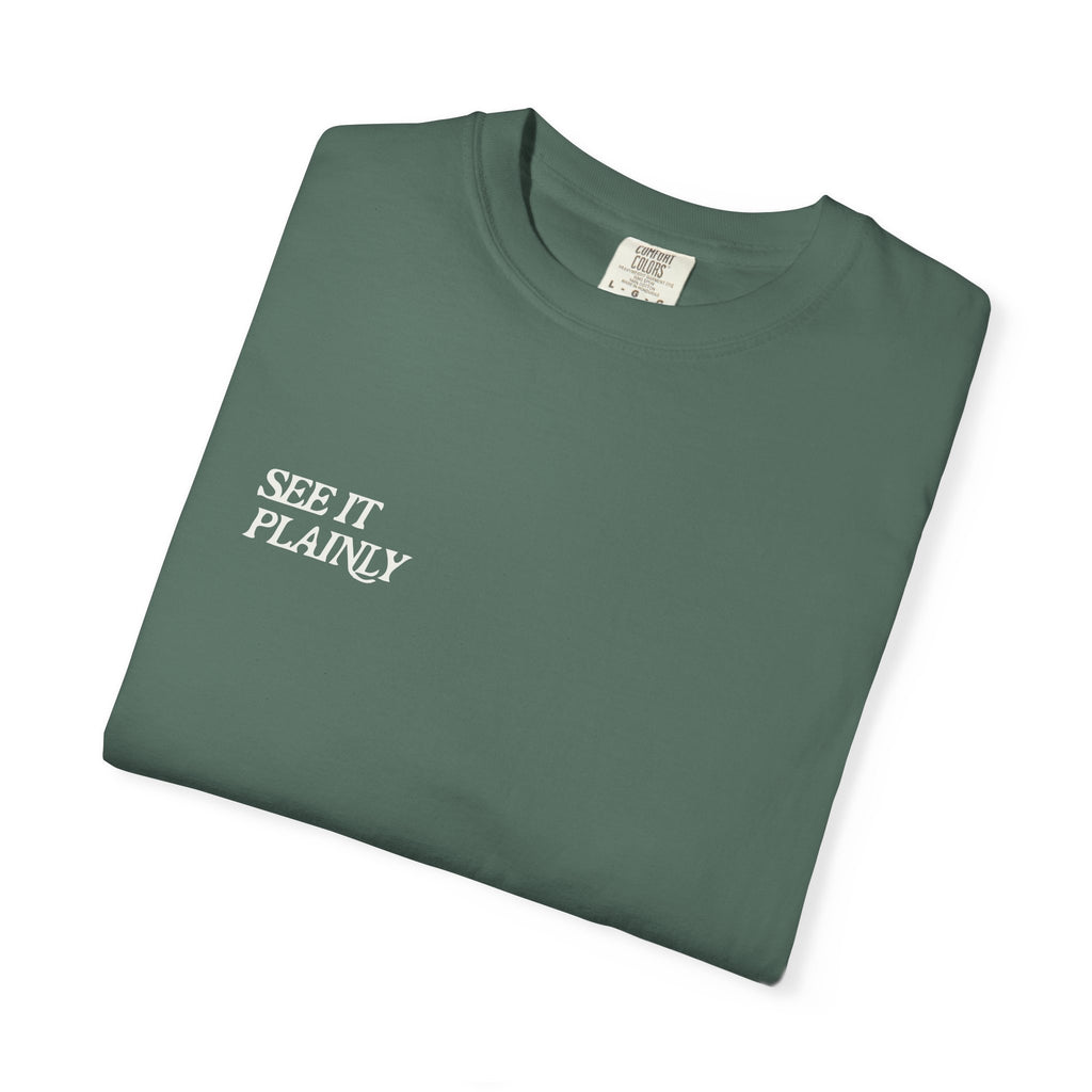 Clarity T-Shirt — "See It Plainly" Minimal Motivational Tee Cream lettering