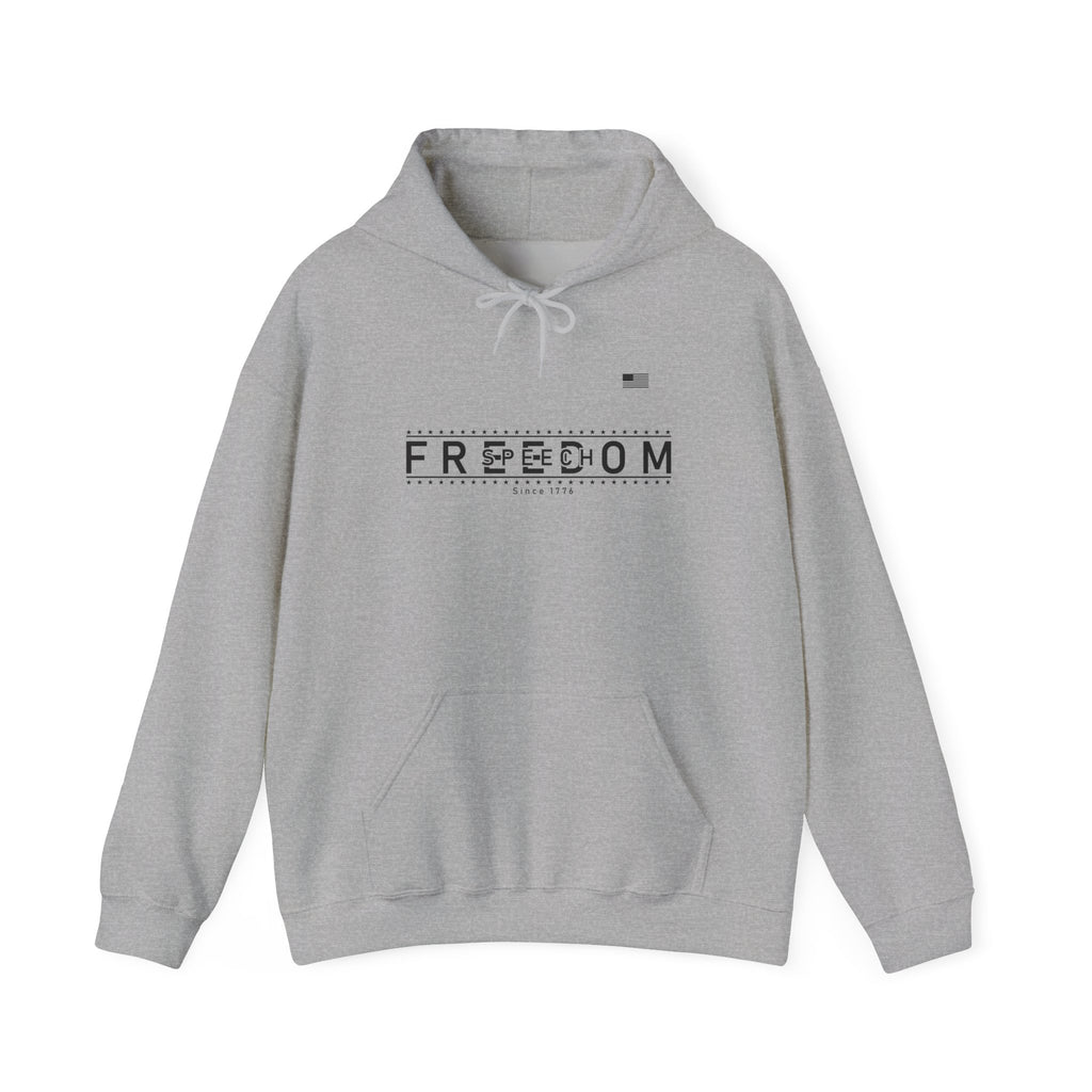 Freedom Hoodie — 'We the People' Monochrome American Flag Sweatshirt