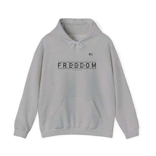 Freedom Hoodie — 'We the People' Monochrome American Flag Sweatshirt