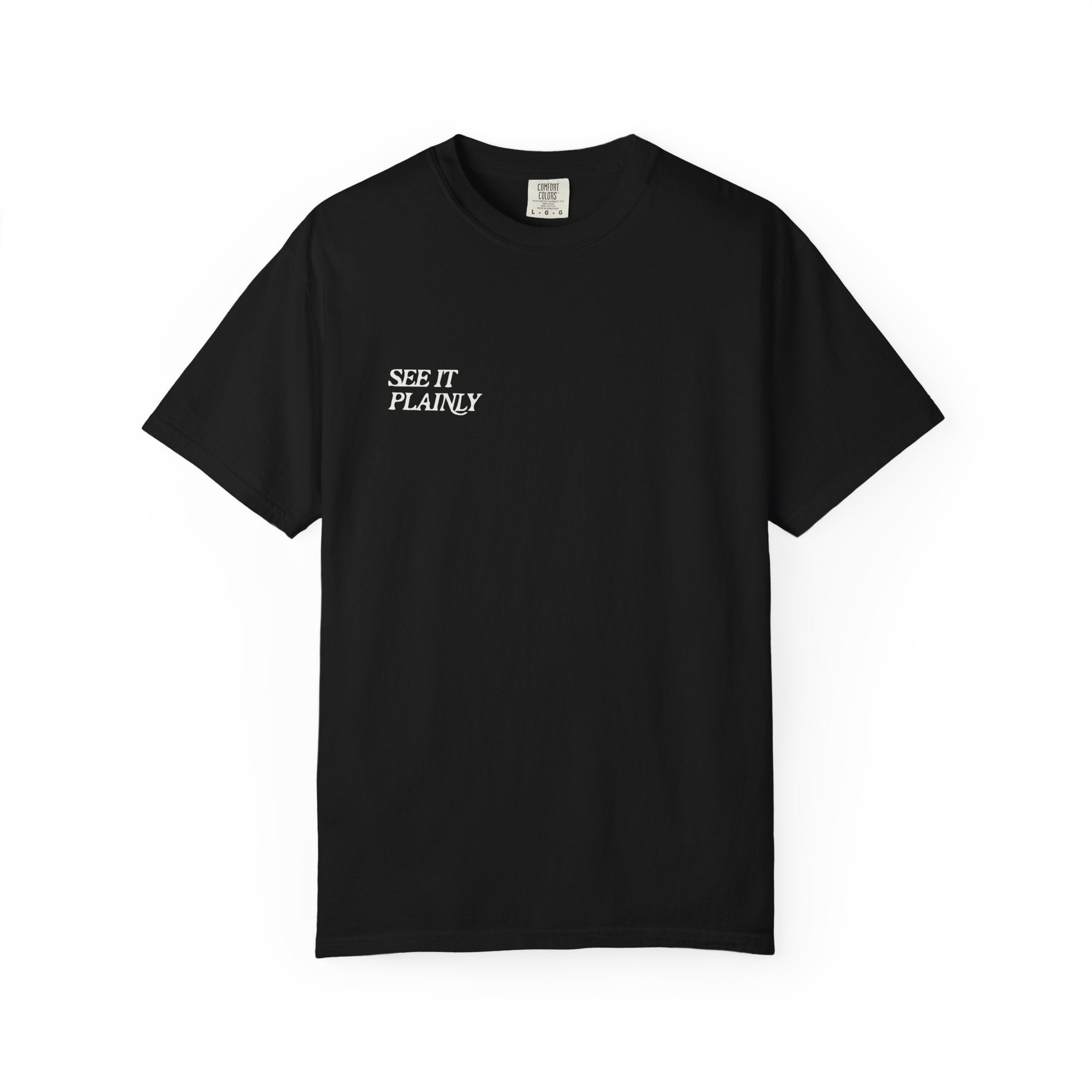 Clarity T-Shirt — "See It Plainly" Minimal Motivational Tee Cream lettering