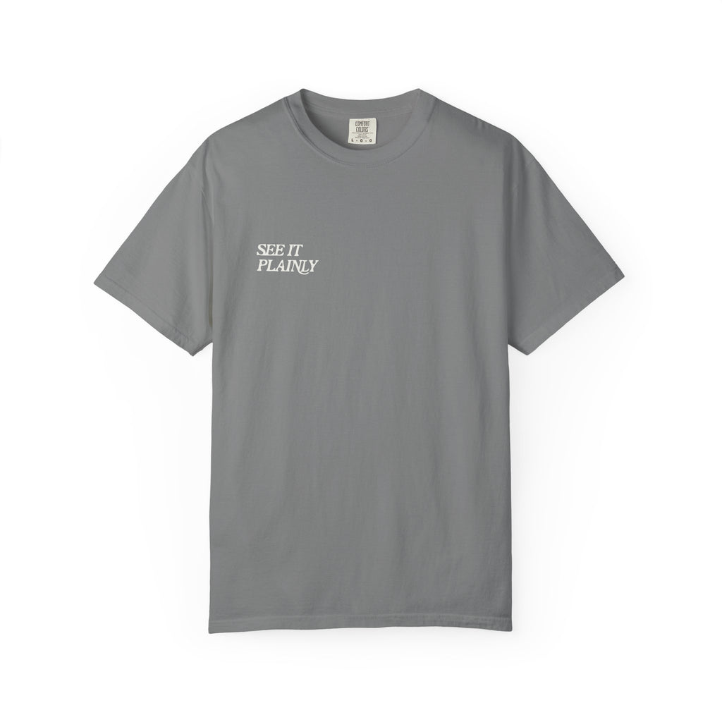 Clarity T-Shirt — "See It Plainly" Minimal Motivational Tee Cream lettering
