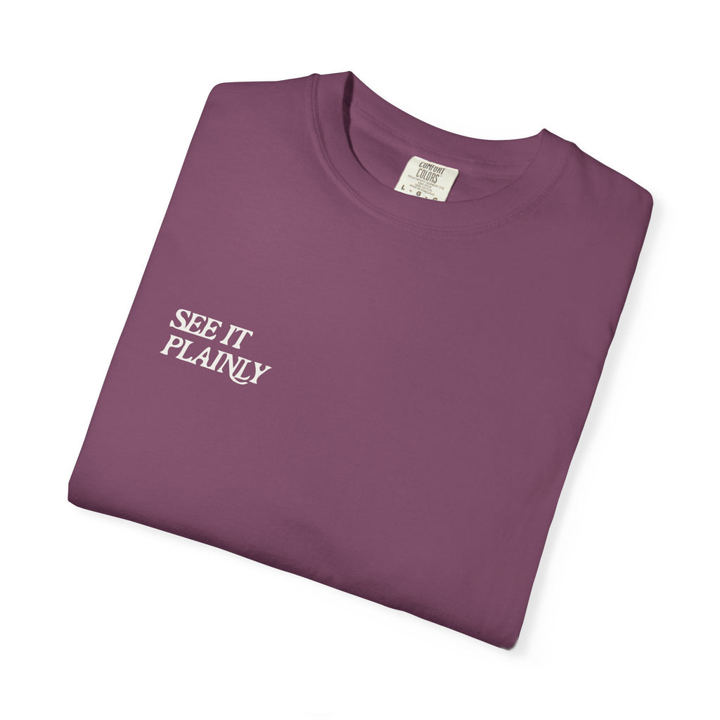 Clarity T-Shirt — "See It Plainly" Minimal Motivational Tee Cream lettering