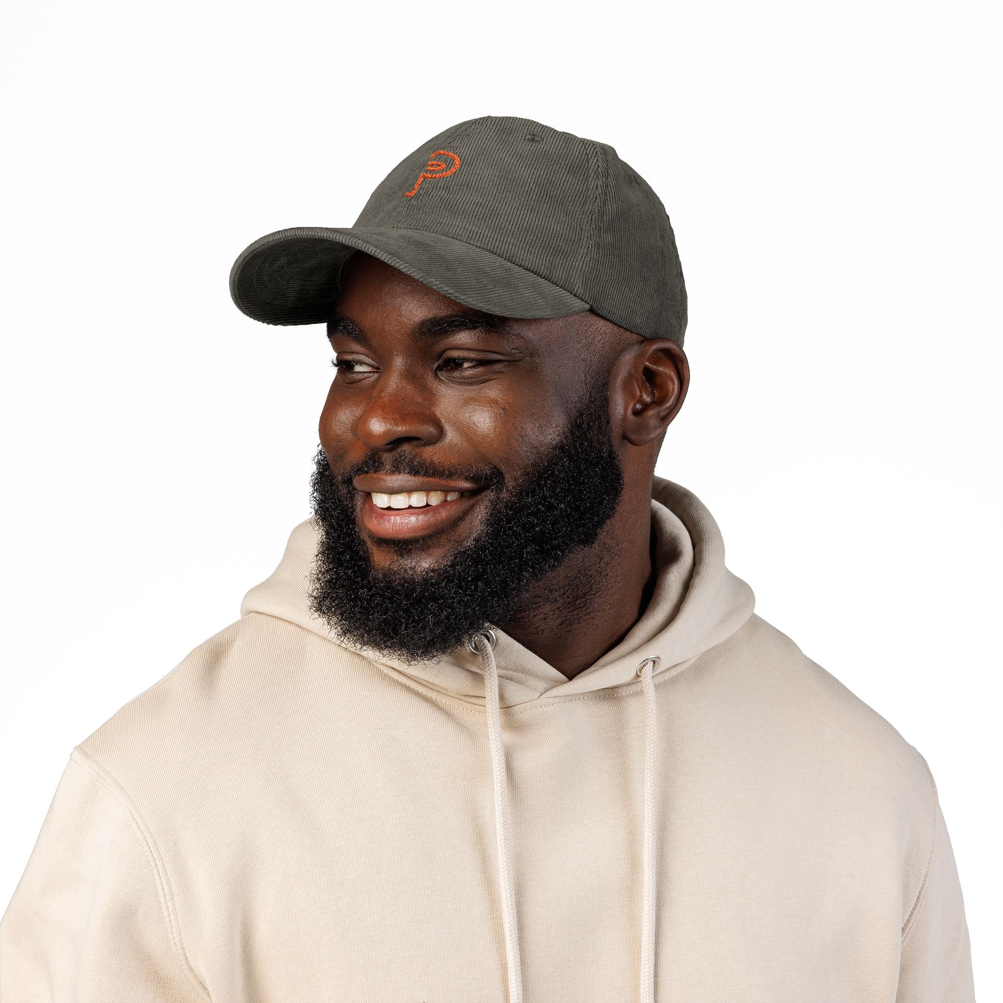 Plainly Vintage Corduroy Embroidered Cap — Rust Retro Dad Hat with Minimal 'P' Logo