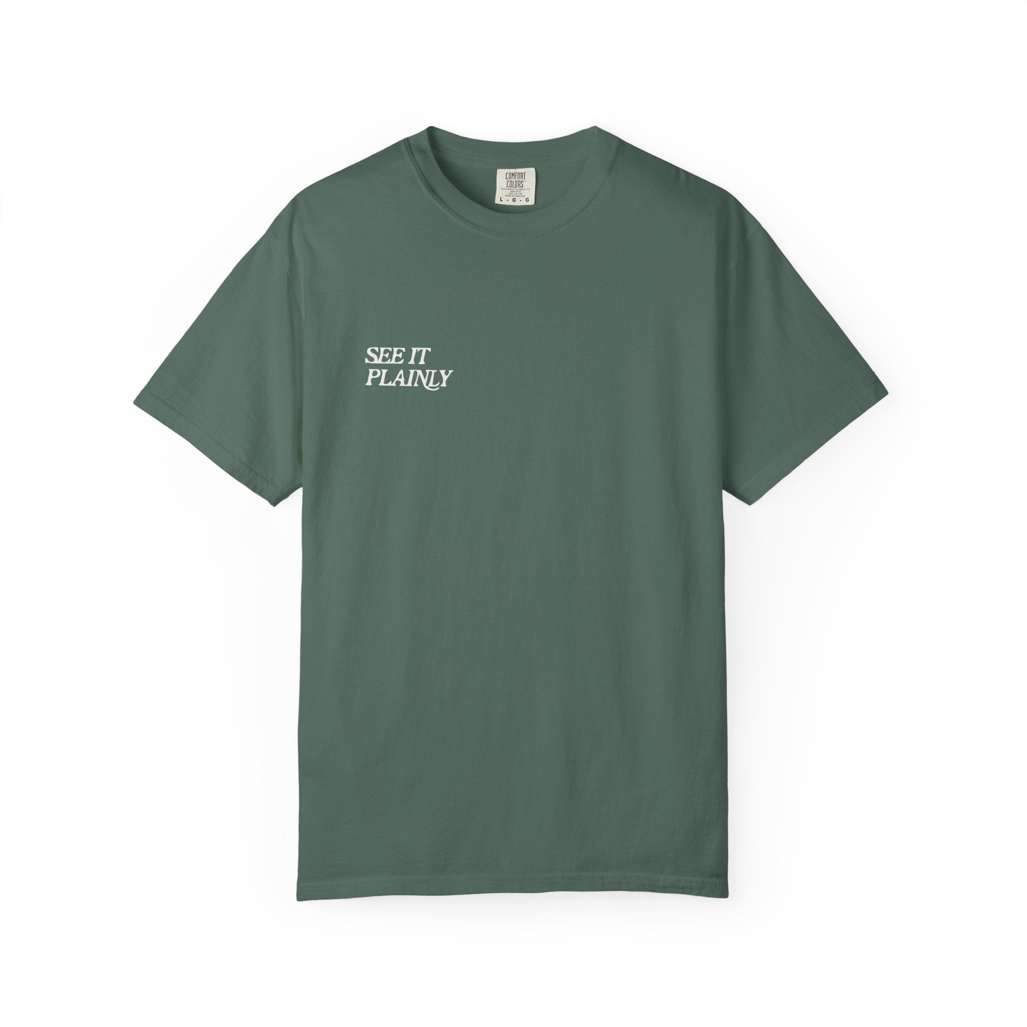 Clarity T-Shirt — "See It Plainly" Minimal Motivational Tee Cream lettering