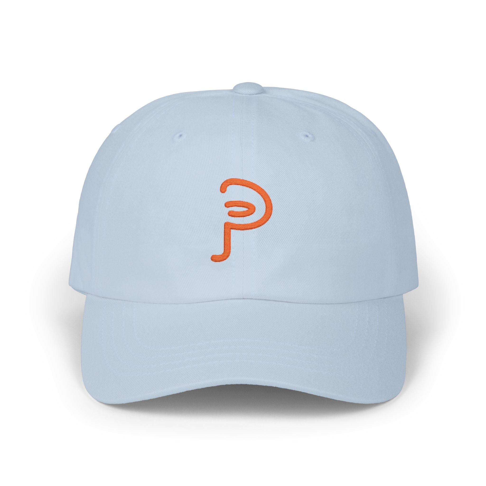 Plainly Dad Cap — Minimal Orange 'P' Embroidered Baseball Hat