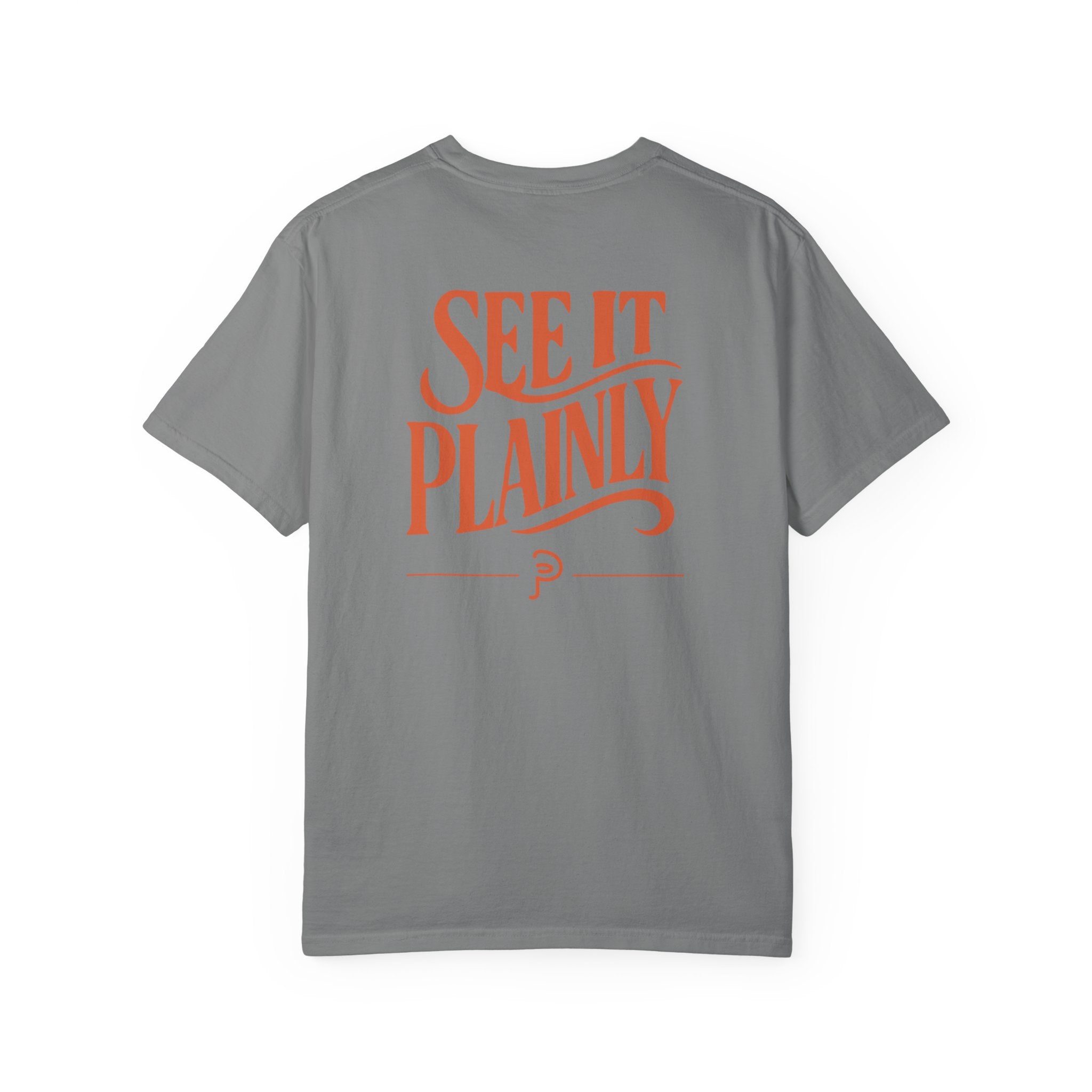 Copy of Clarity T-Shirt — "See It Plainly" script Minimal Motivational Tee orange lettering