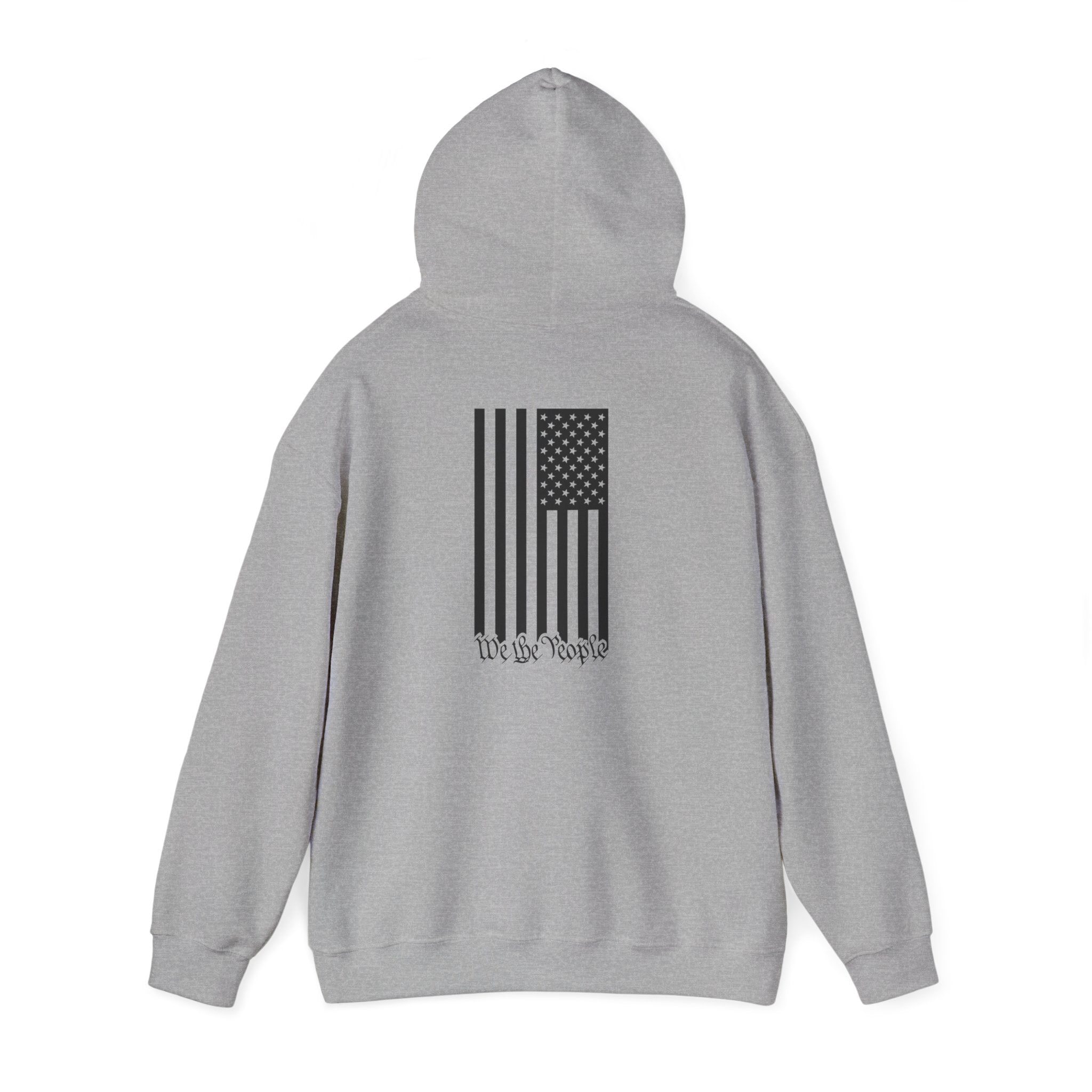 Freedom Hoodie — 'We the People' Monochrome American Flag Sweatshirt
