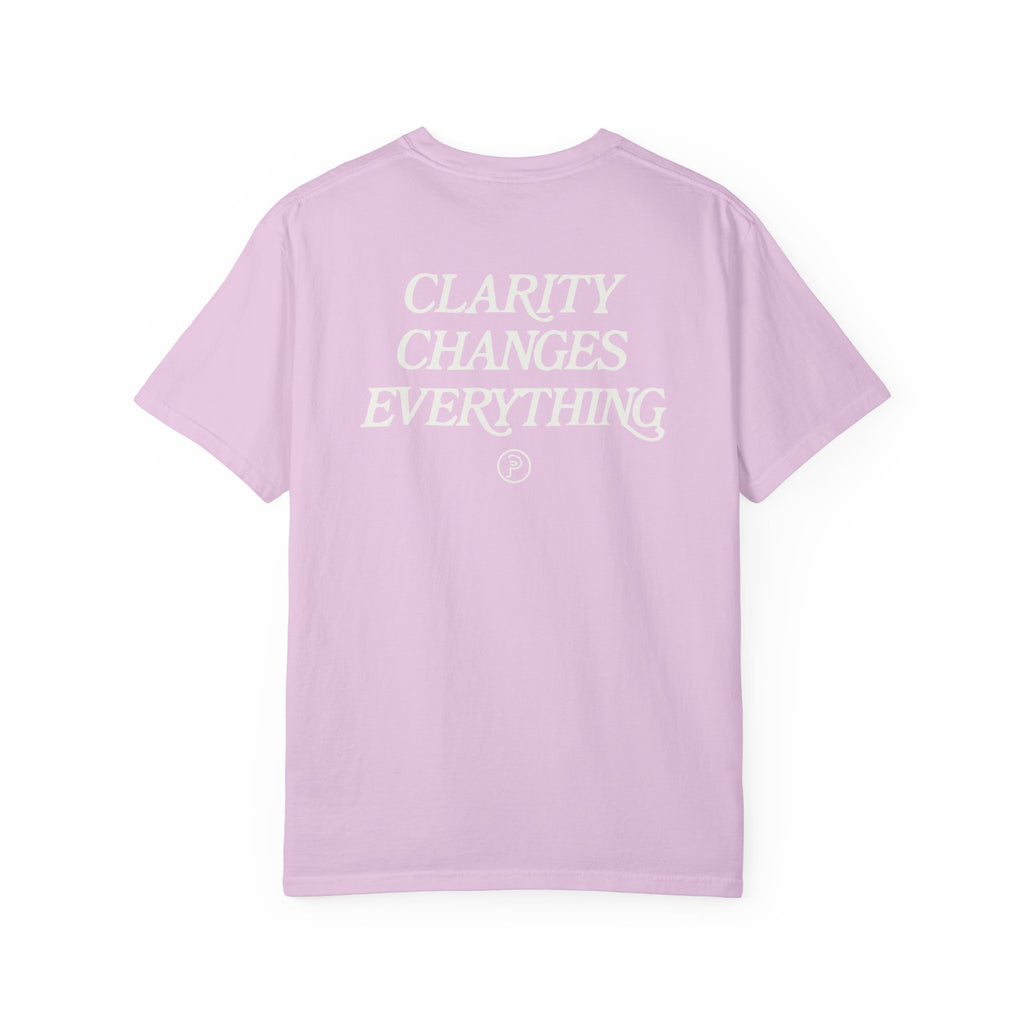 Clarity T-Shirt — "See It Plainly" Minimal Motivational Tee Cream lettering