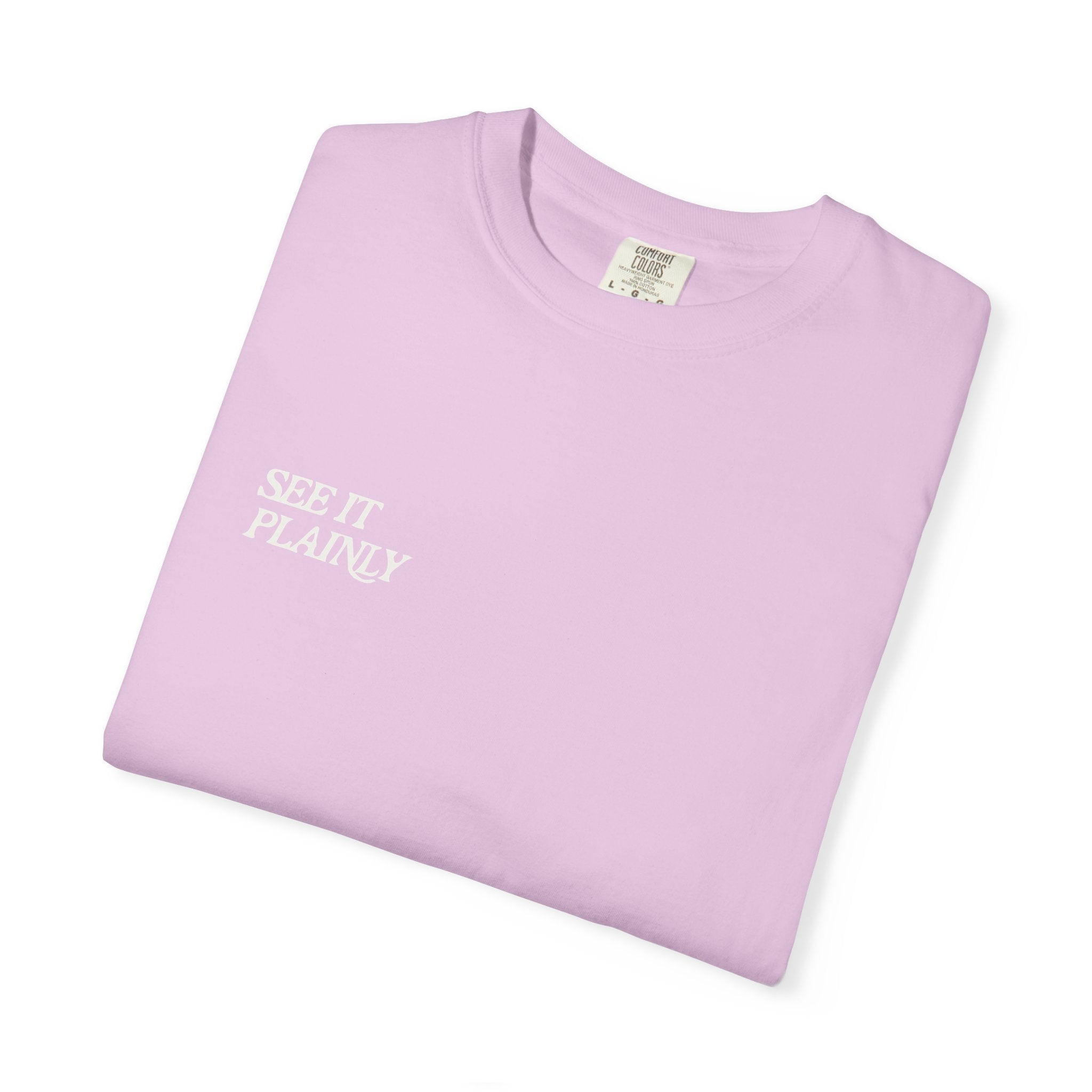 Clarity T-Shirt — "See It Plainly" Minimal Motivational Tee Cream lettering