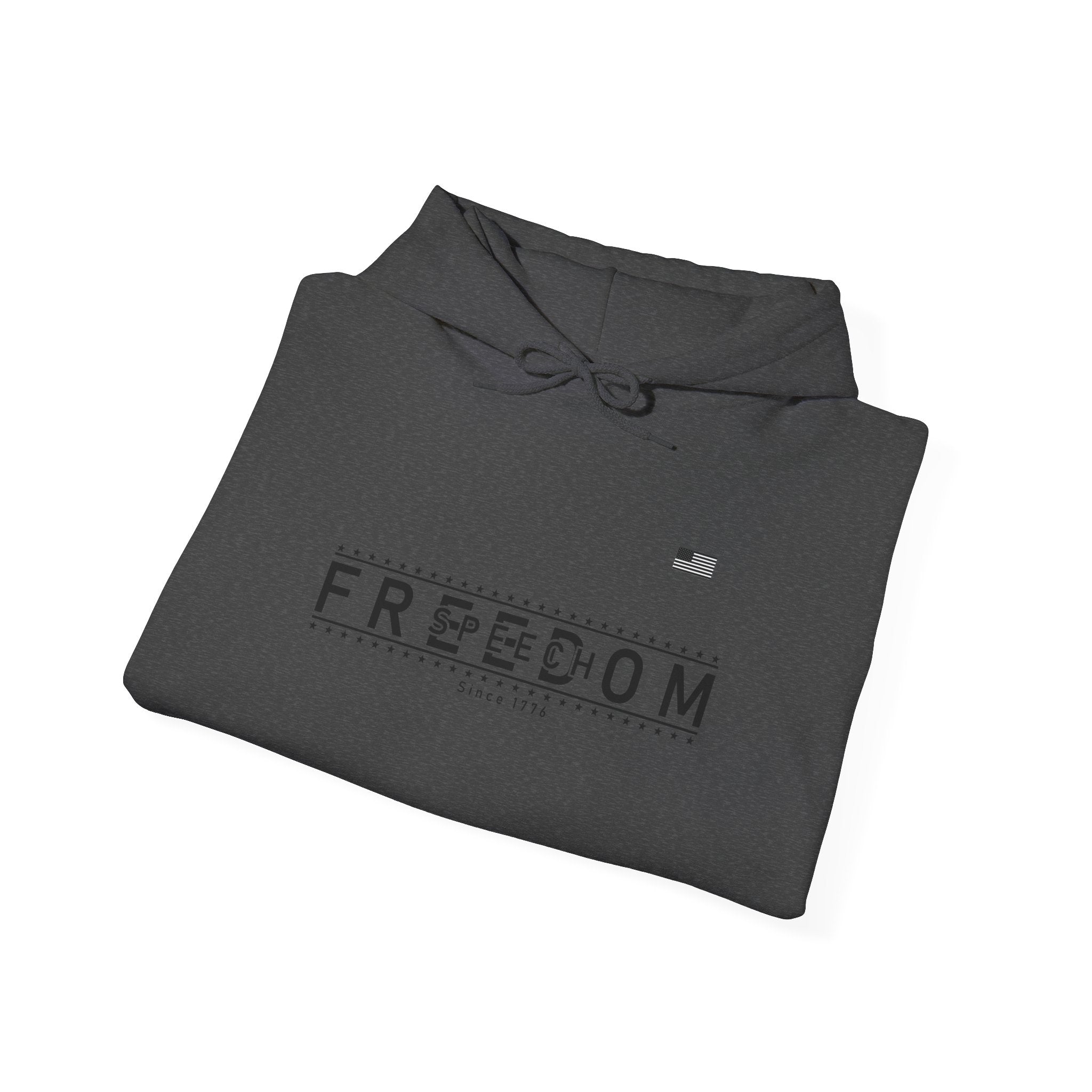 Copy of Freedom Hoodie — 'We the People' Monochrome American Flag Sweatshirt