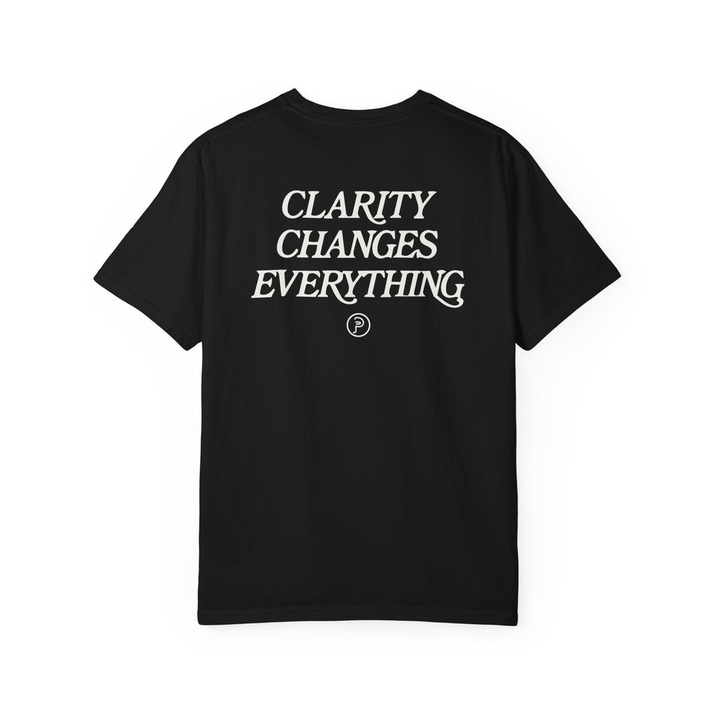 Clarity T-Shirt — "See It Plainly" Minimal Motivational Tee Cream lettering