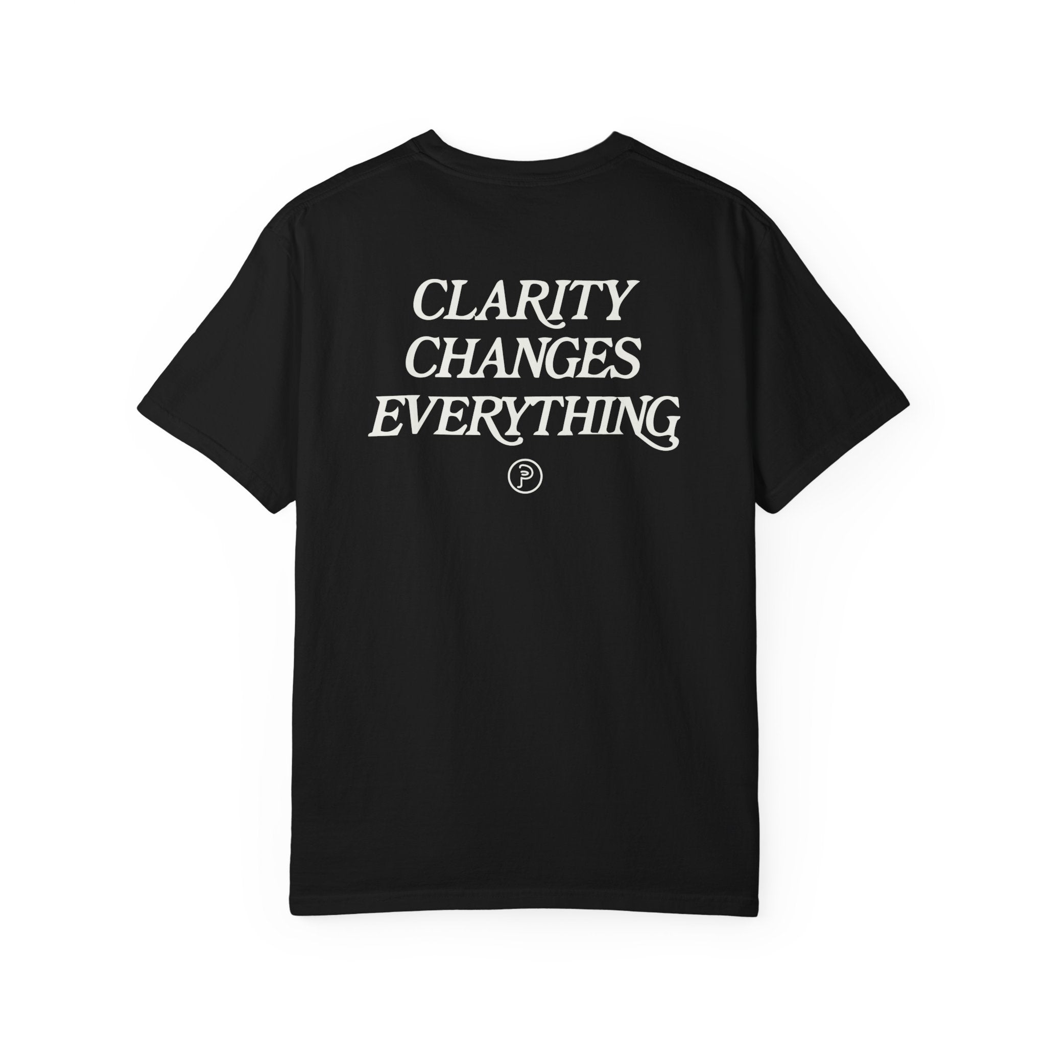Clarity T-Shirt — "See It Plainly" Minimal Motivational Tee Cream lettering