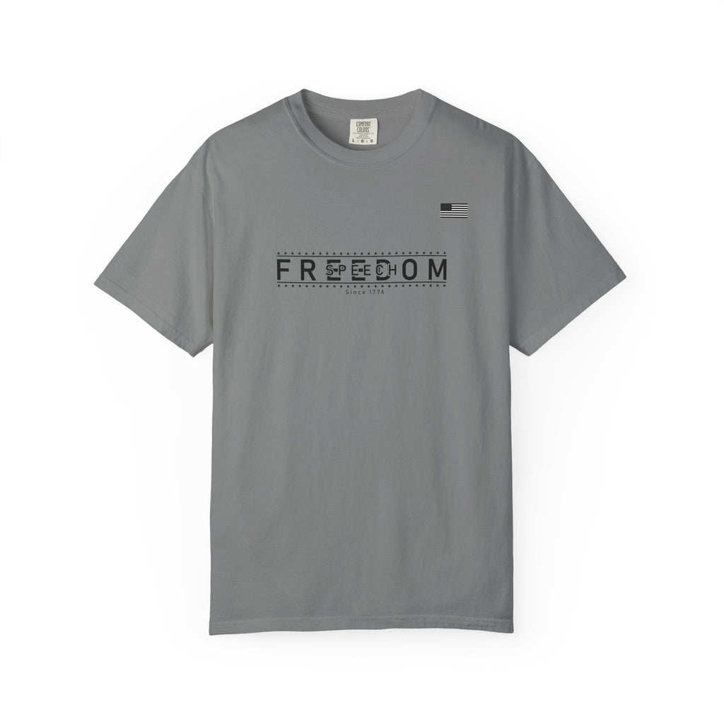Freedom of Speech 1776–2026 T-Shirt | America's 250th Anniversary Patriotic Tee | Grey