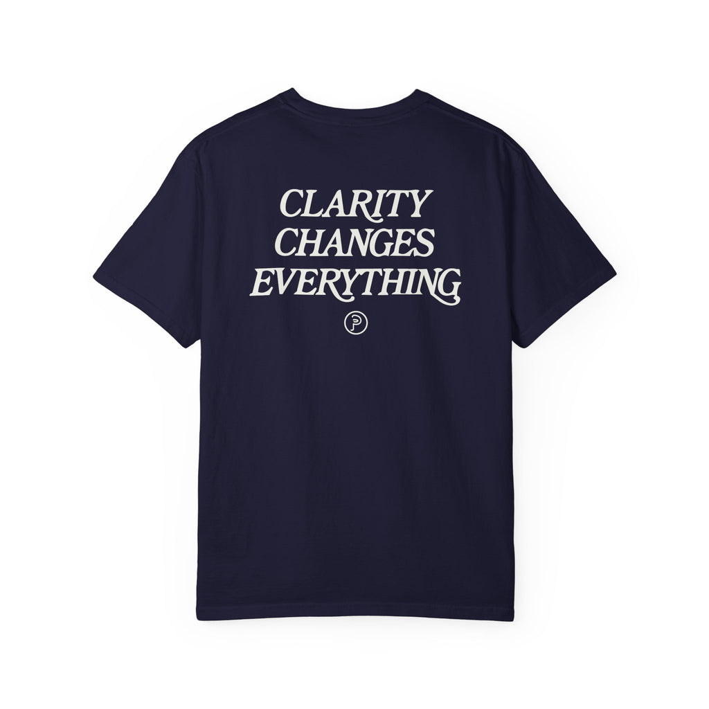 Clarity T-Shirt — "See It Plainly" Minimal Motivational Tee Cream lettering