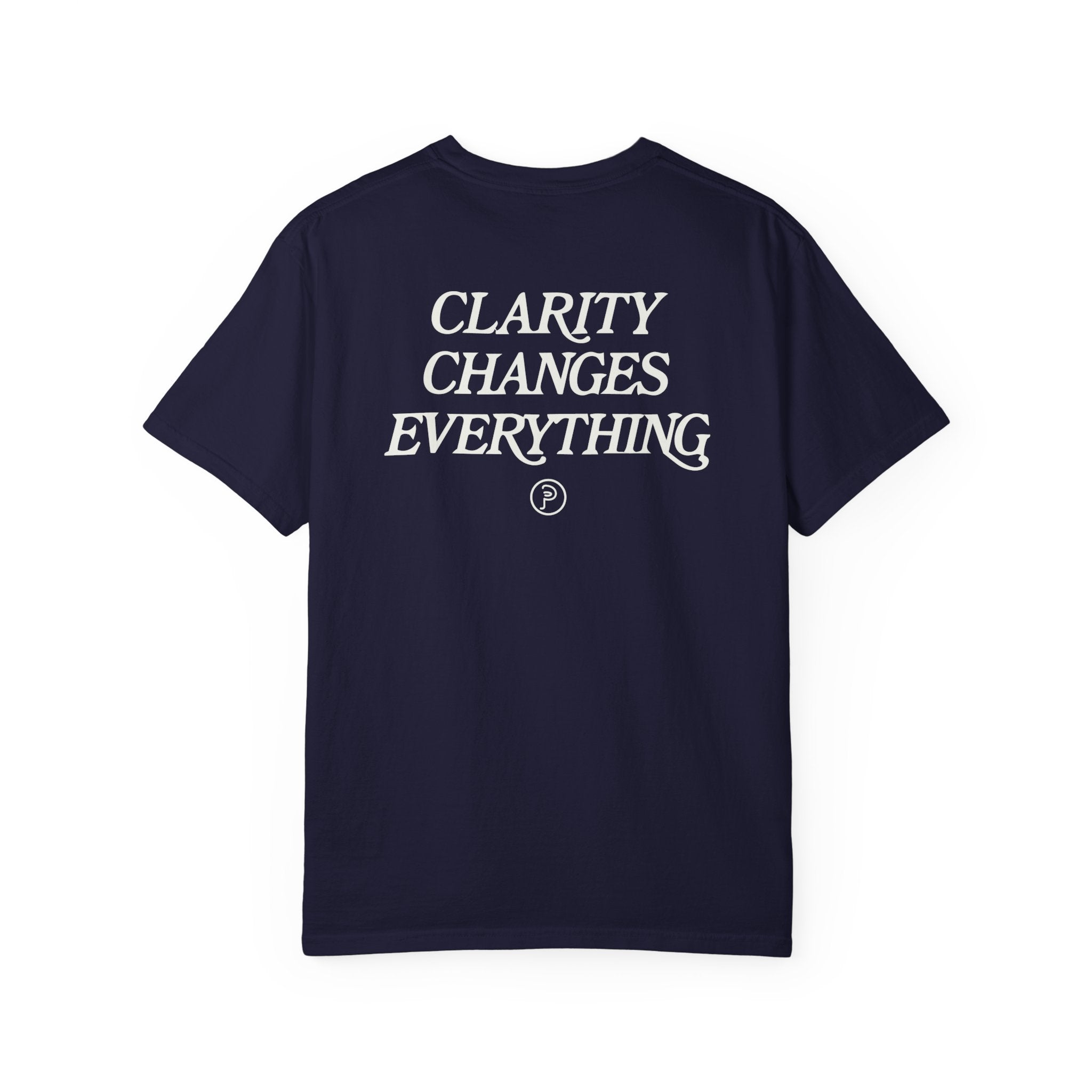 Clarity T-Shirt — "See It Plainly" Minimal Motivational Tee Cream lettering