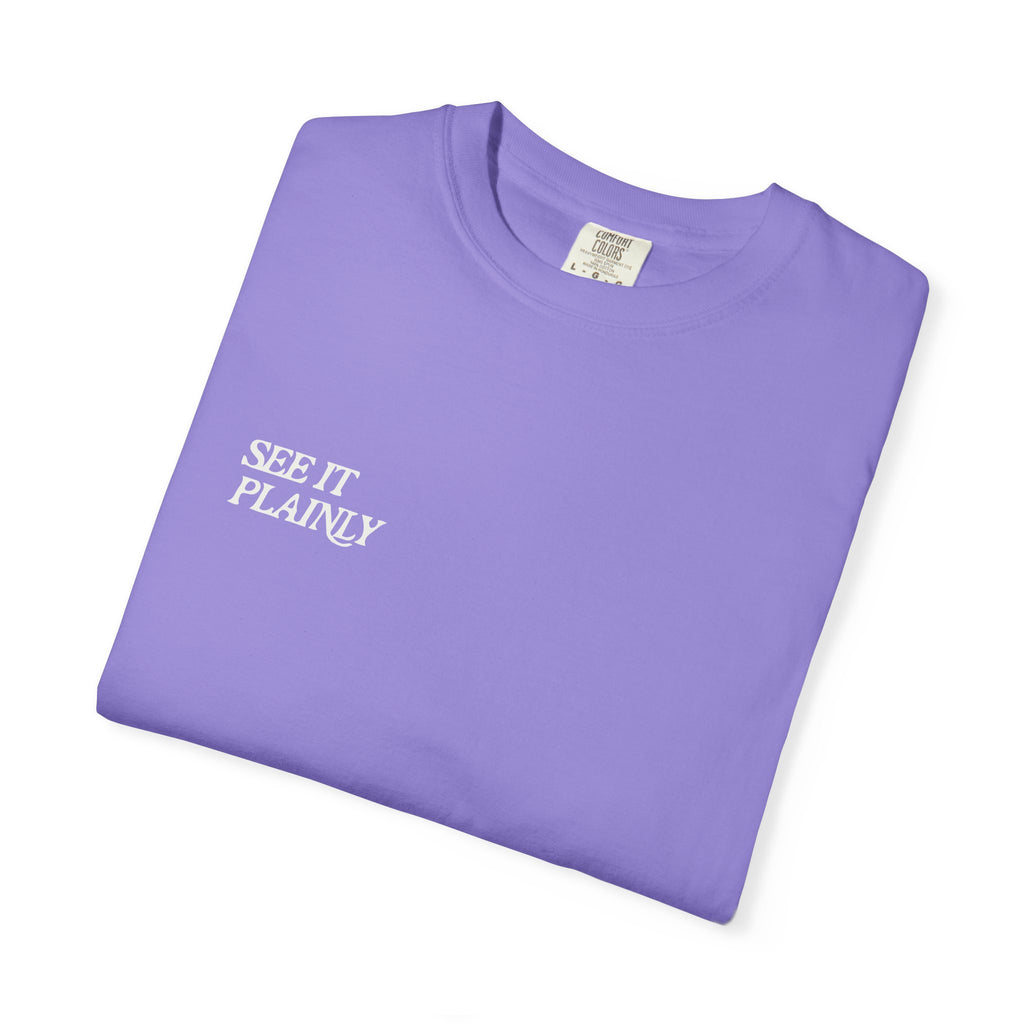 Clarity T-Shirt — "See It Plainly" Minimal Motivational Tee Cream lettering
