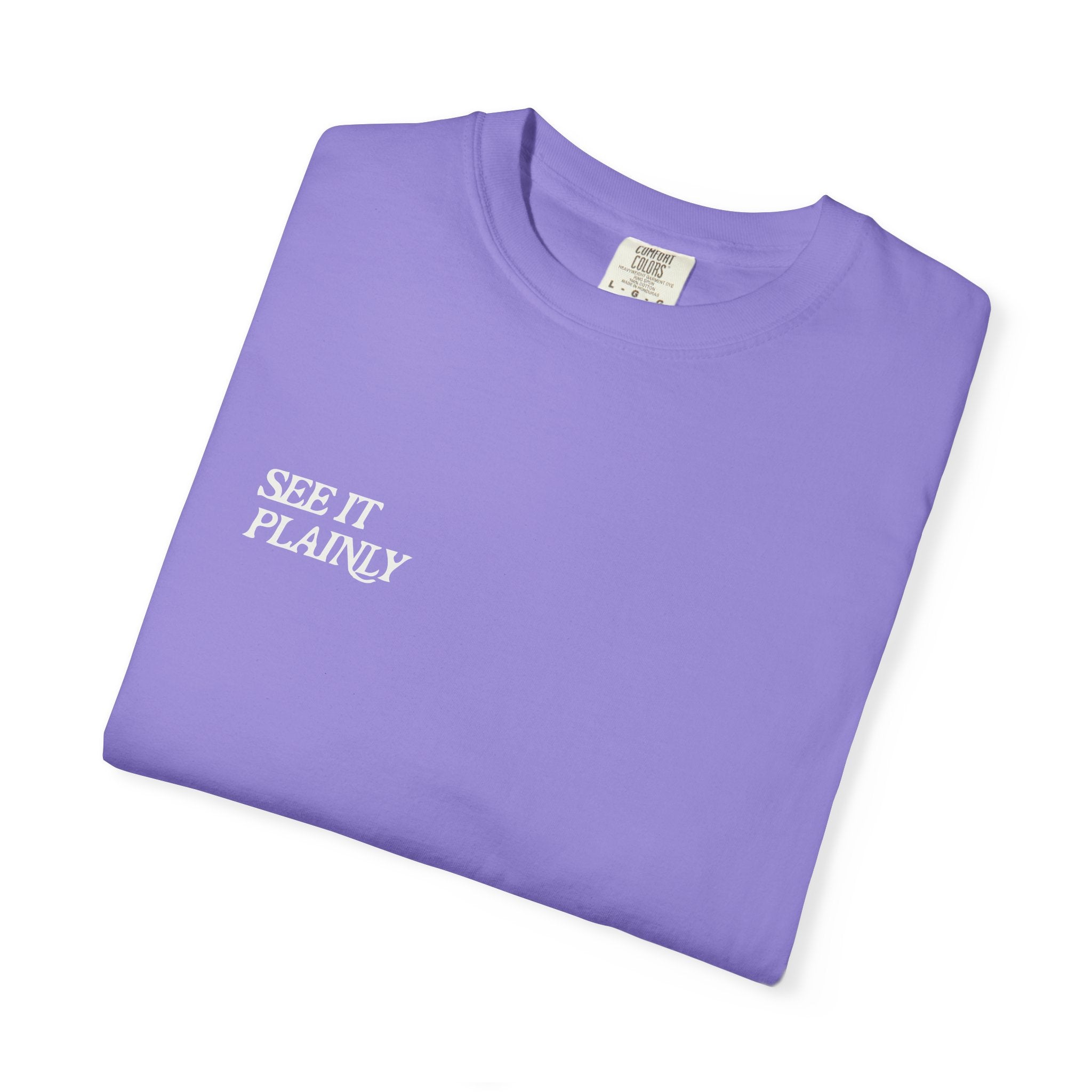 Clarity T-Shirt — "See It Plainly" Minimal Motivational Tee Cream lettering