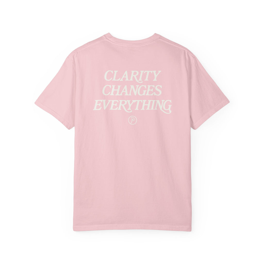 Clarity T-Shirt — "See It Plainly" Minimal Motivational Tee Cream lettering