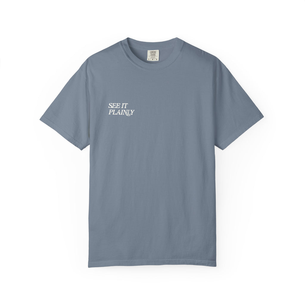 Clarity T-Shirt — "See It Plainly" Minimal Motivational Tee Cream lettering