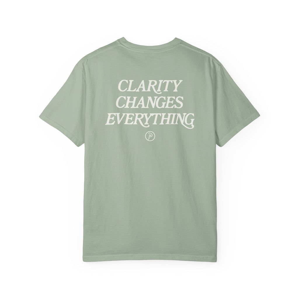 Clarity T-Shirt — "See It Plainly" Minimal Motivational Tee Cream lettering