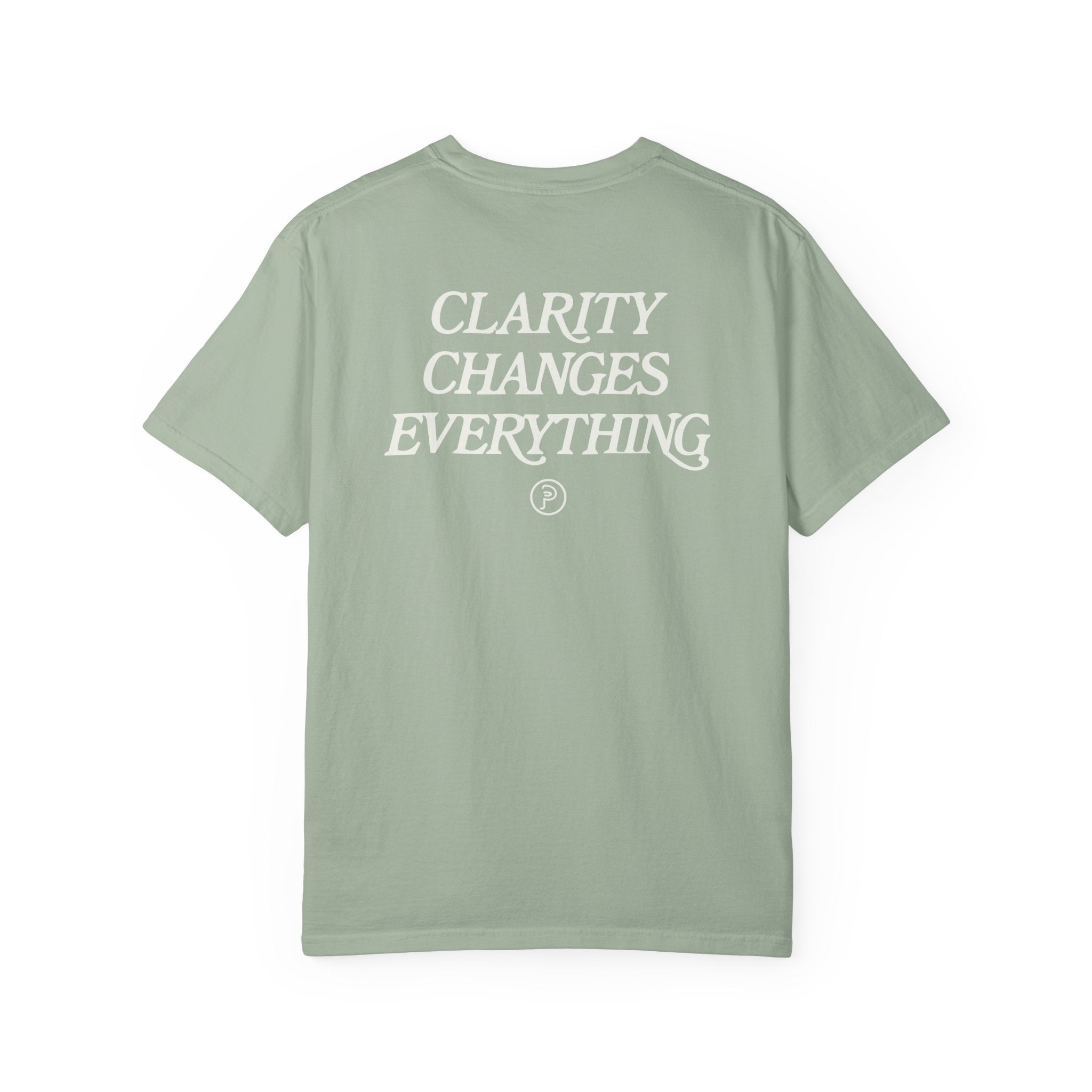 Clarity T-Shirt — "See It Plainly" Minimal Motivational Tee Cream lettering