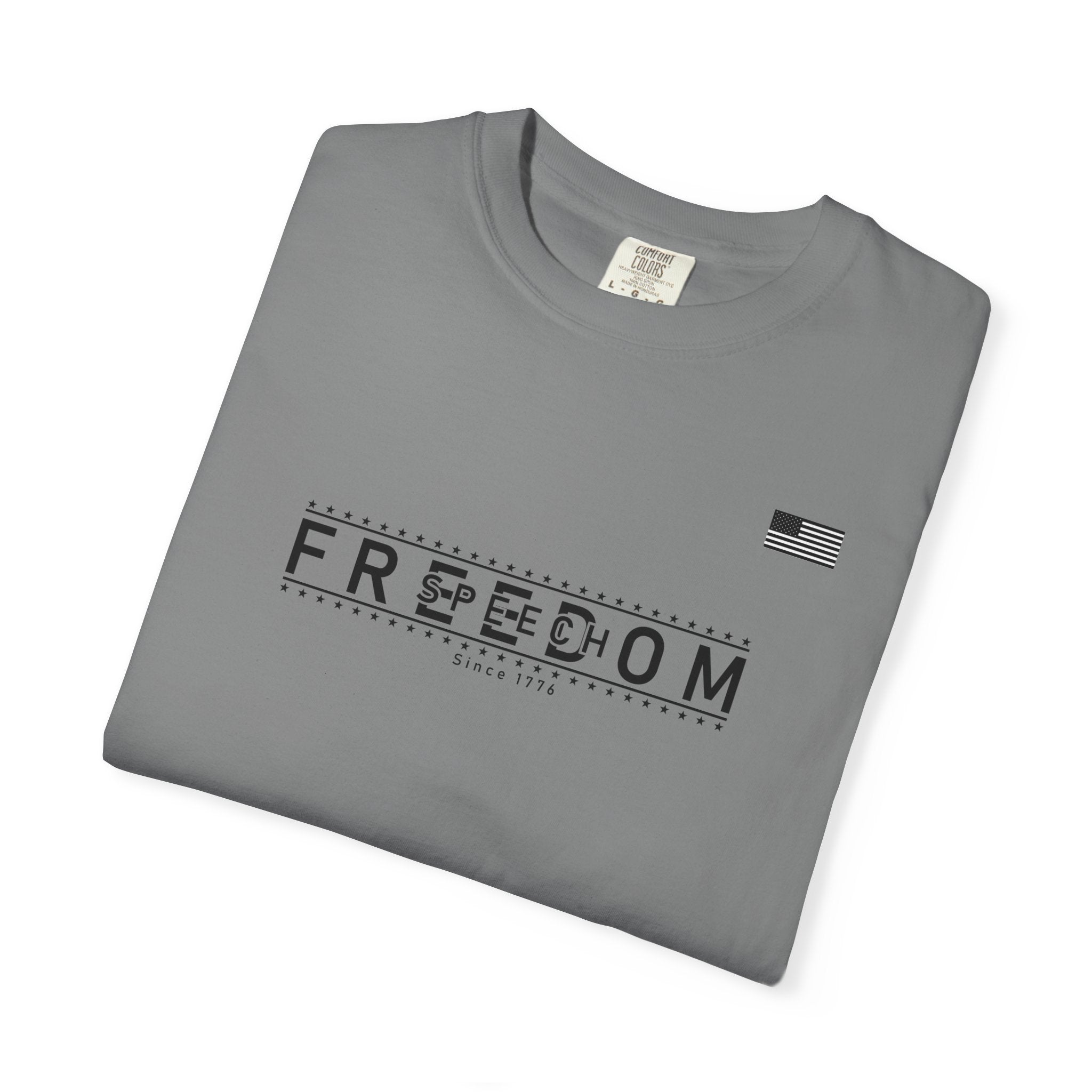 Freedom of Speech 1776–2026 T-Shirt | America's 250th Anniversary Patriotic Tee | Grey