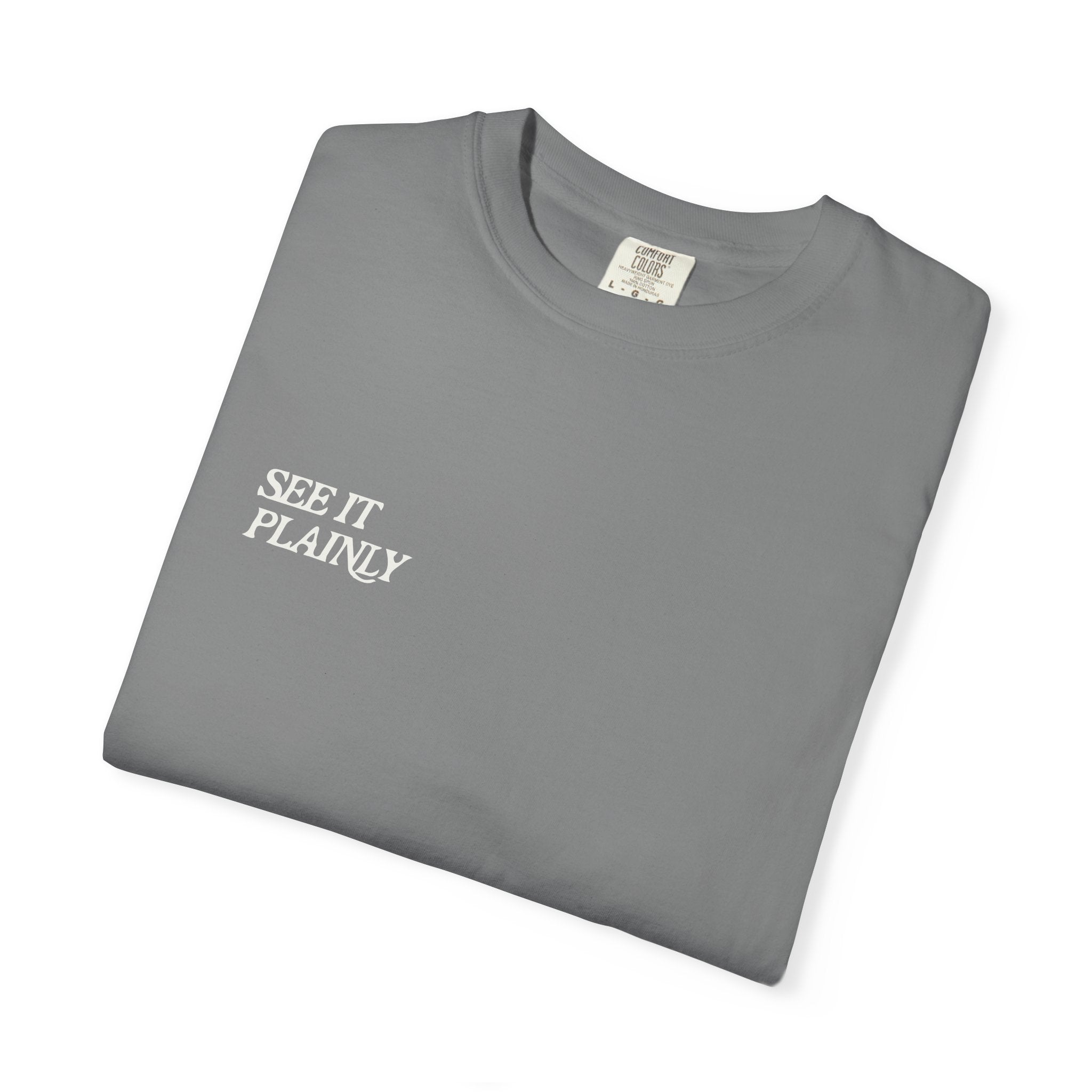 Clarity T-Shirt — "See It Plainly" Minimal Motivational Tee Cream lettering