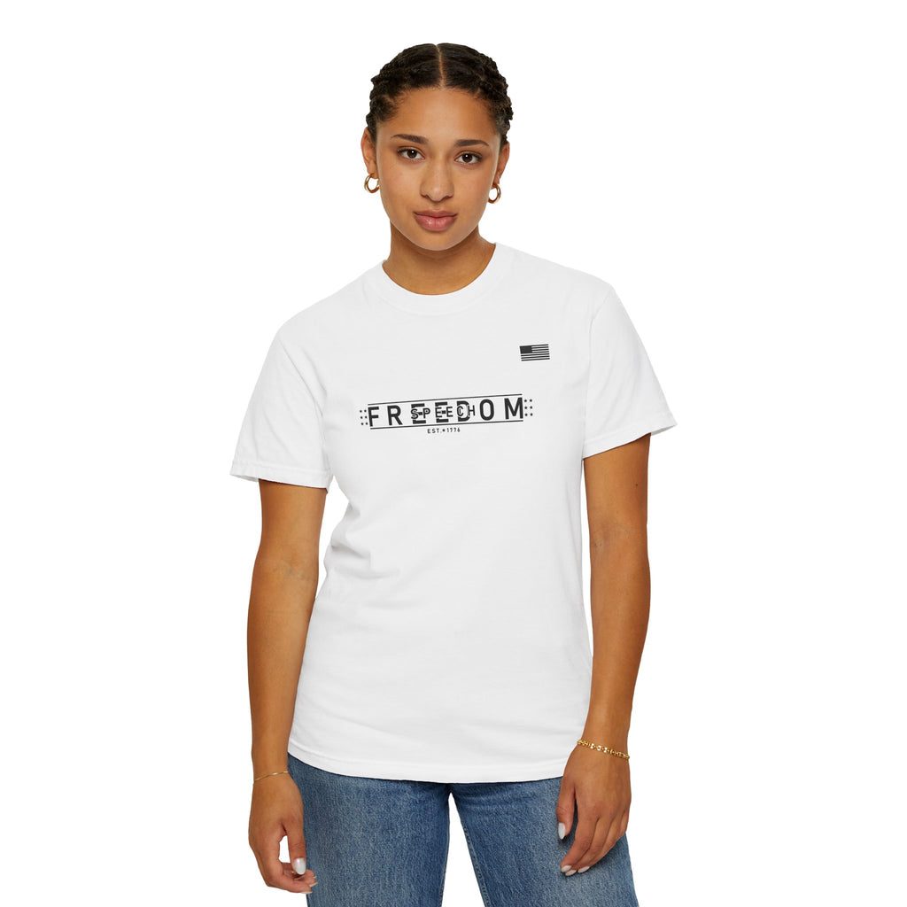 Freedom of Speech 1776–2026 T-Shirt | America's 250th Anniversary Patriotic Tee | White