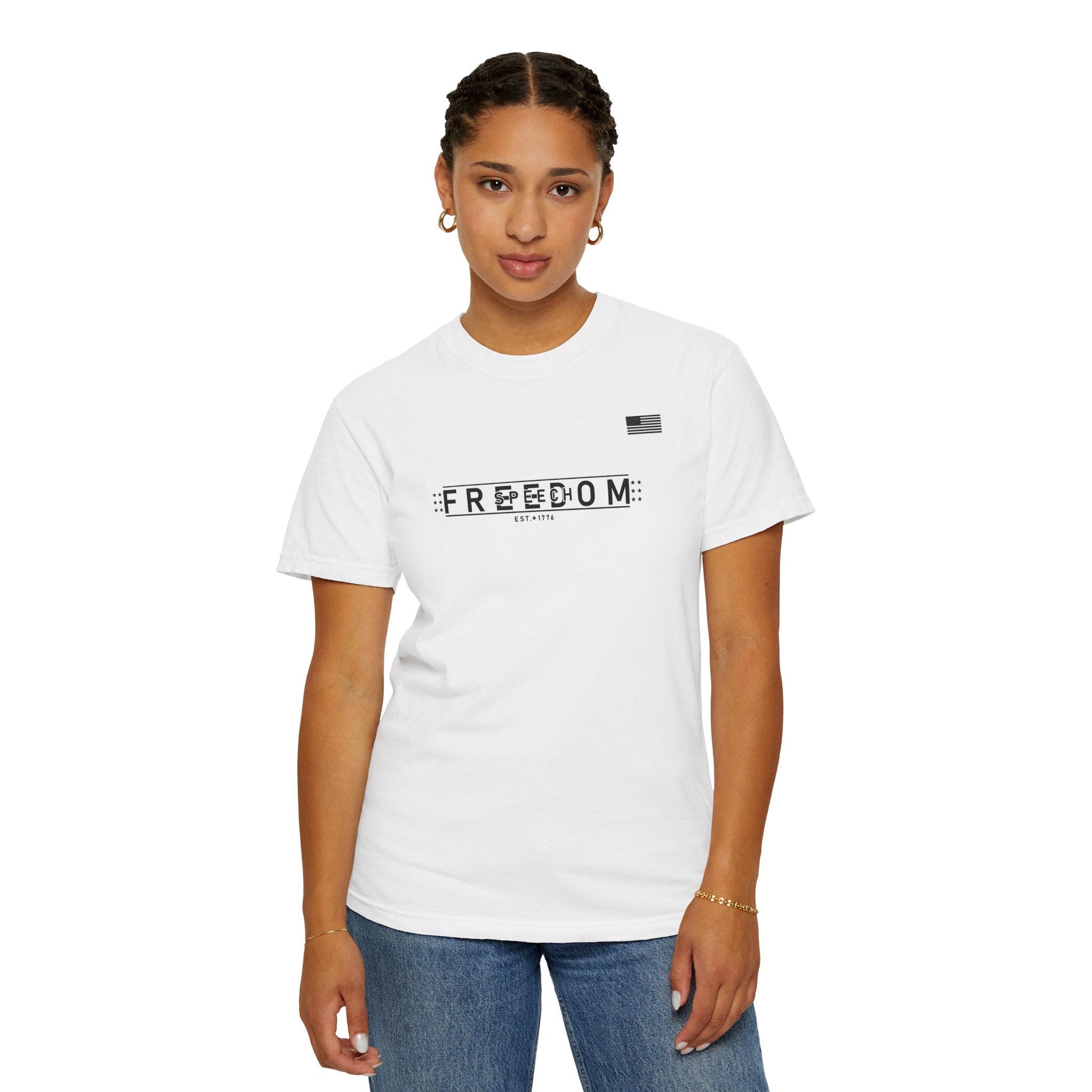 Freedom of Speech 1776–2026 T-Shirt | America's 250th Anniversary Patriotic Tee | White