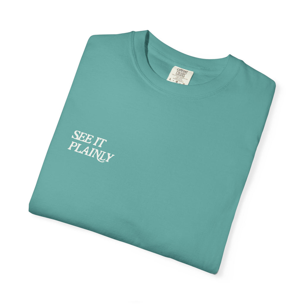 Clarity T-Shirt — "See It Plainly" Minimal Motivational Tee Cream lettering