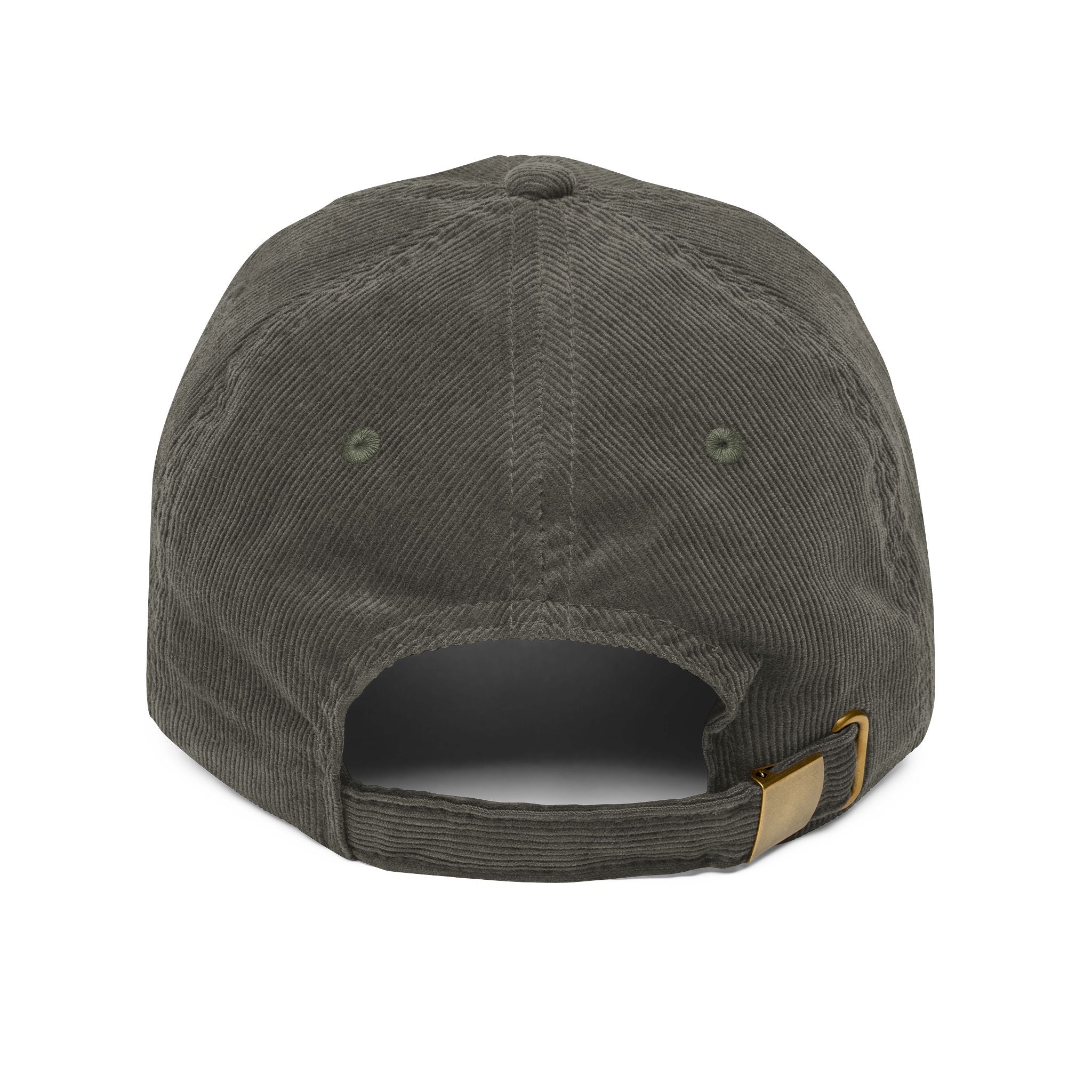 Plainly Vintage Corduroy Embroidered Cap — Rust Retro Dad Hat with Minimal 'P' Logo