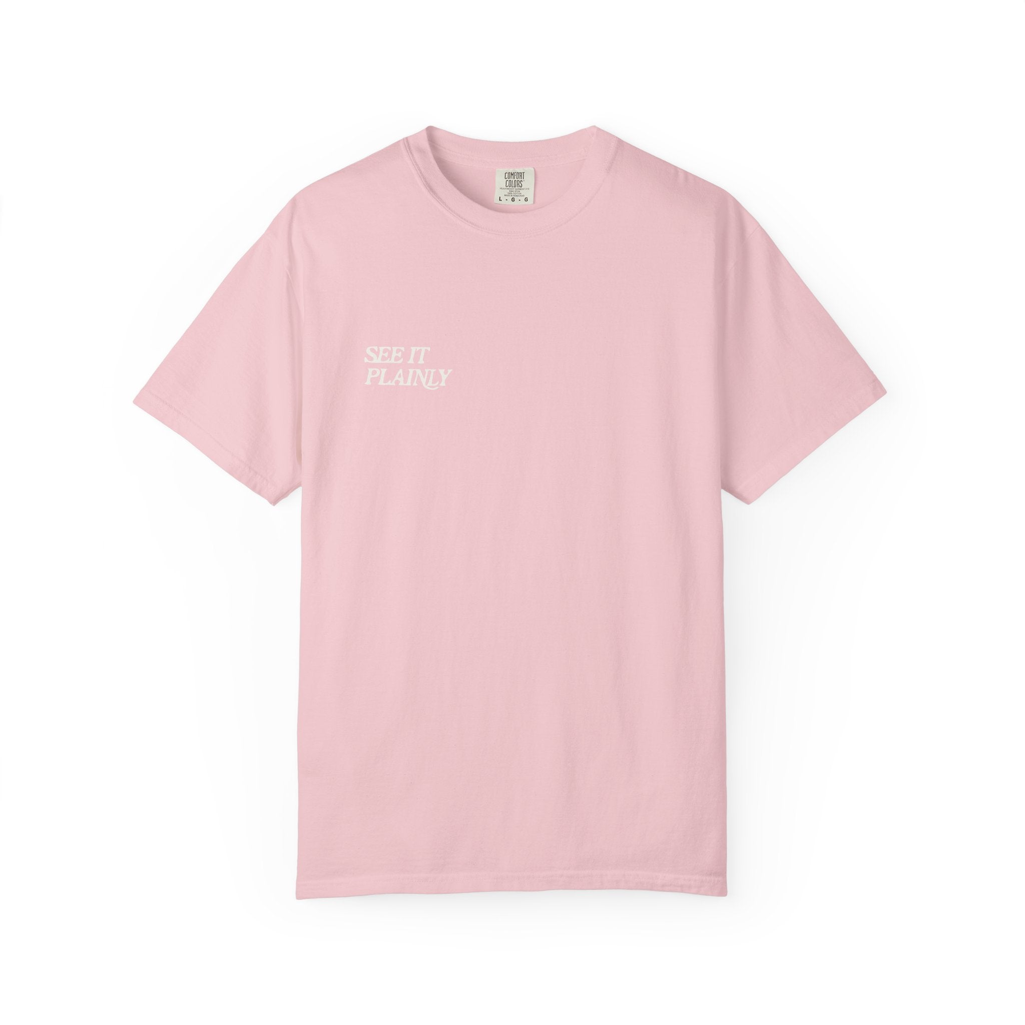 Clarity T-Shirt — "See It Plainly" Minimal Motivational Tee Cream lettering