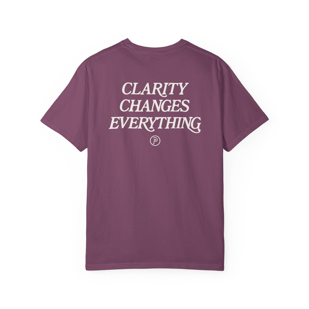 Clarity T-Shirt — "See It Plainly" Minimal Motivational Tee Cream lettering