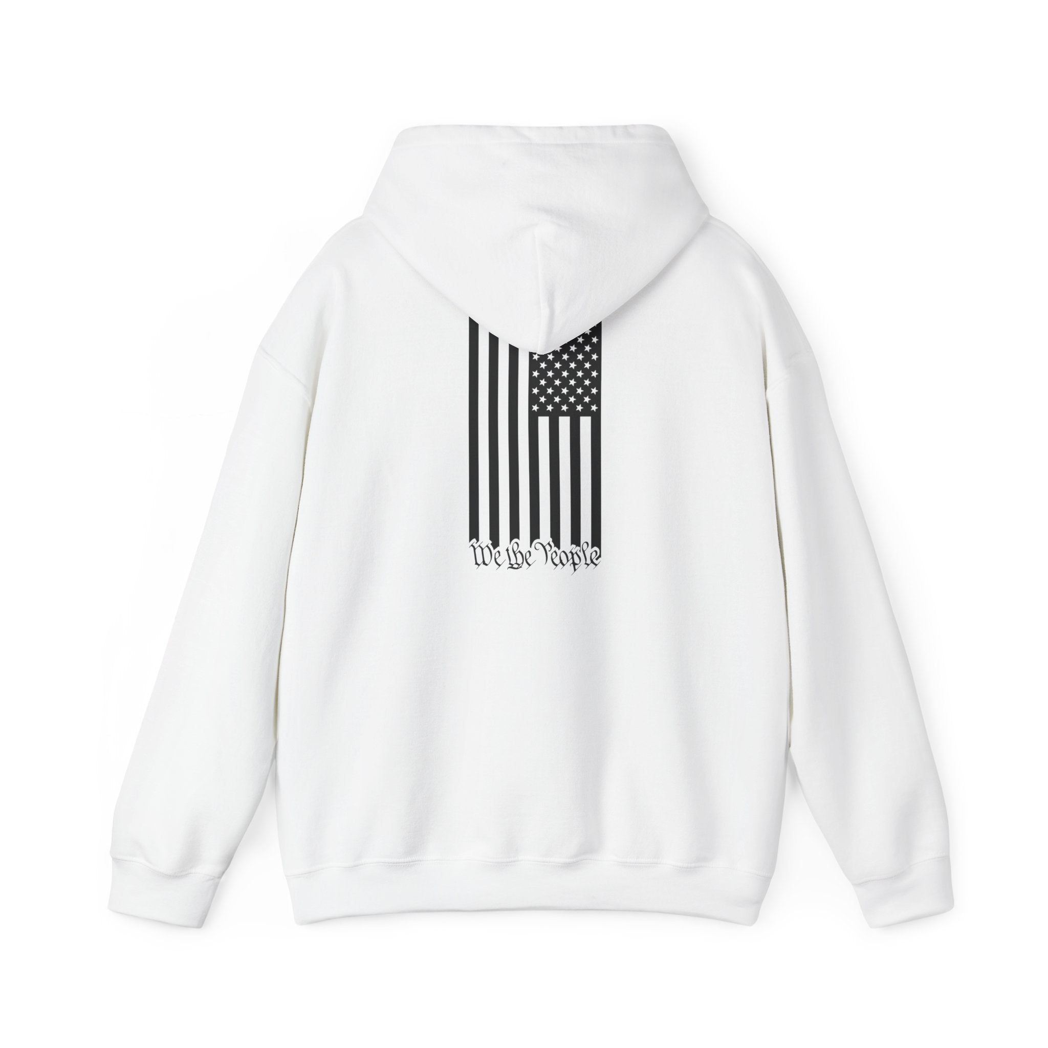 Freedom Hoodie — 'We the People' Monochrome American Flag Sweatshirt