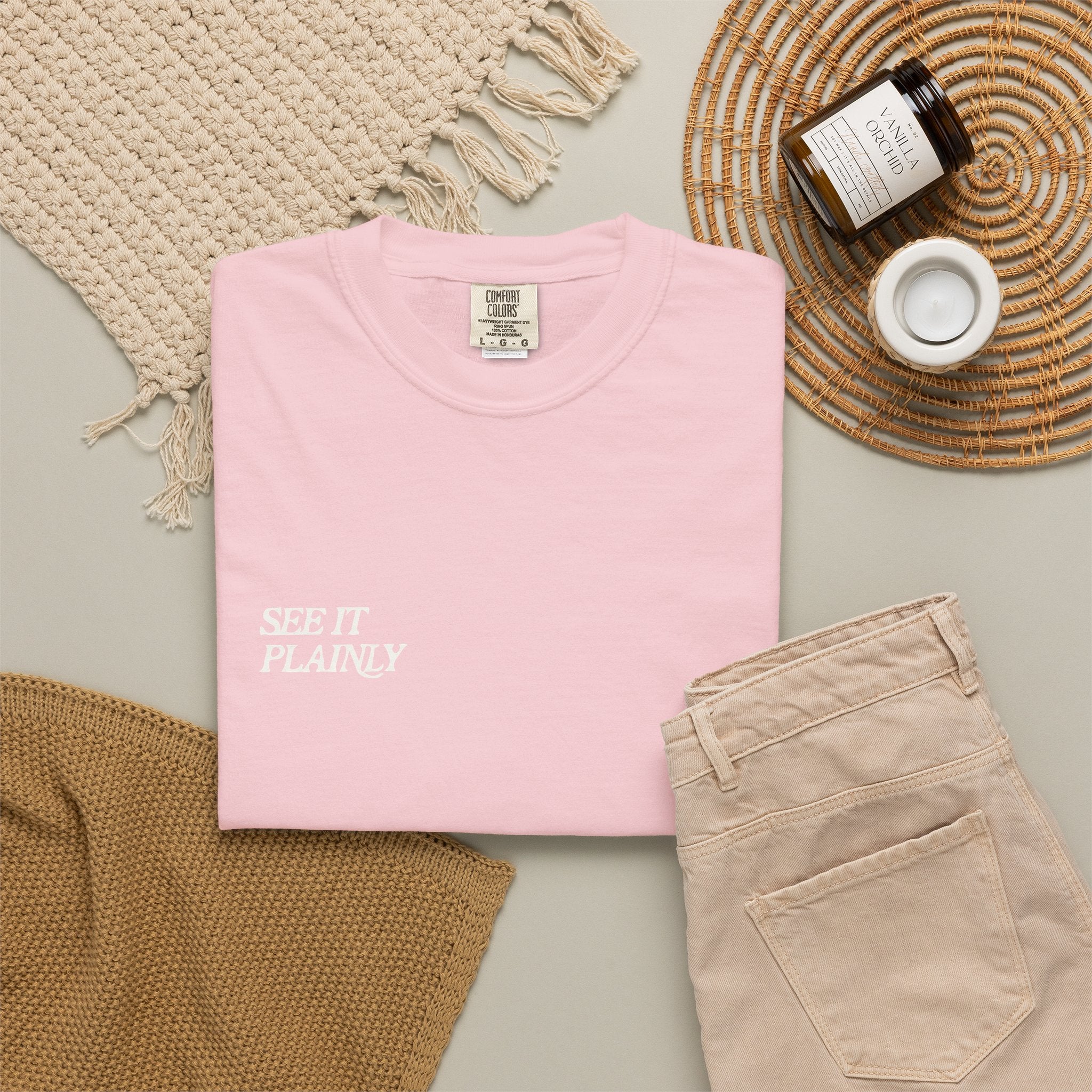 Clarity T-Shirt — "See It Plainly" Minimal Motivational Tee Cream lettering