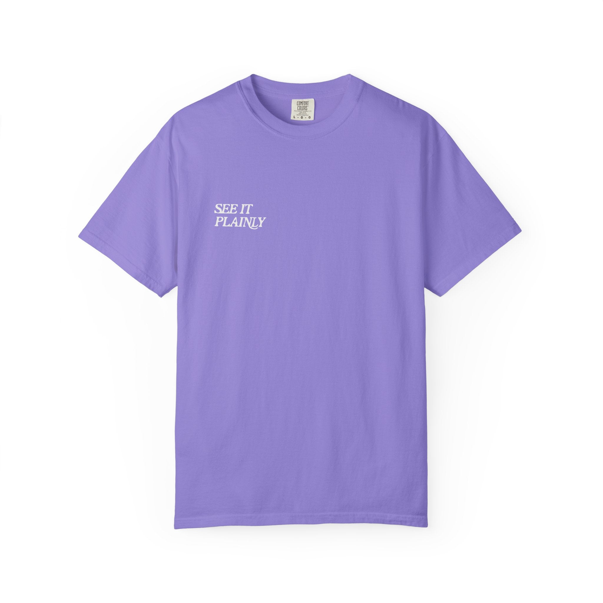 Clarity T-Shirt — "See It Plainly" Minimal Motivational Tee Cream lettering