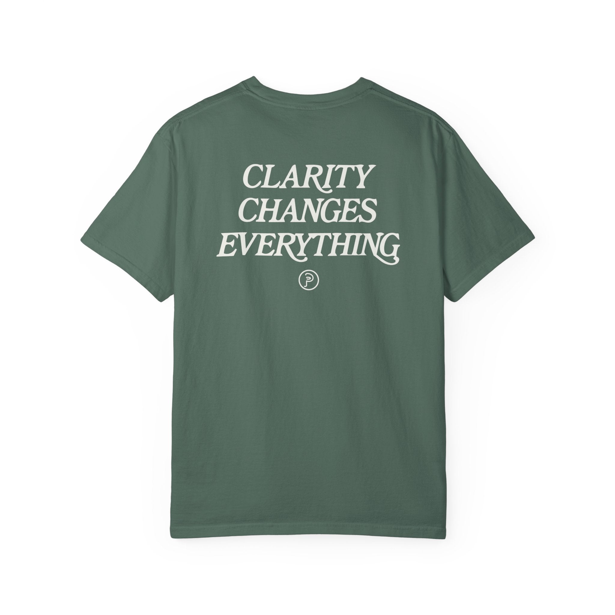 Clarity T-Shirt — "See It Plainly" Minimal Motivational Tee Cream lettering