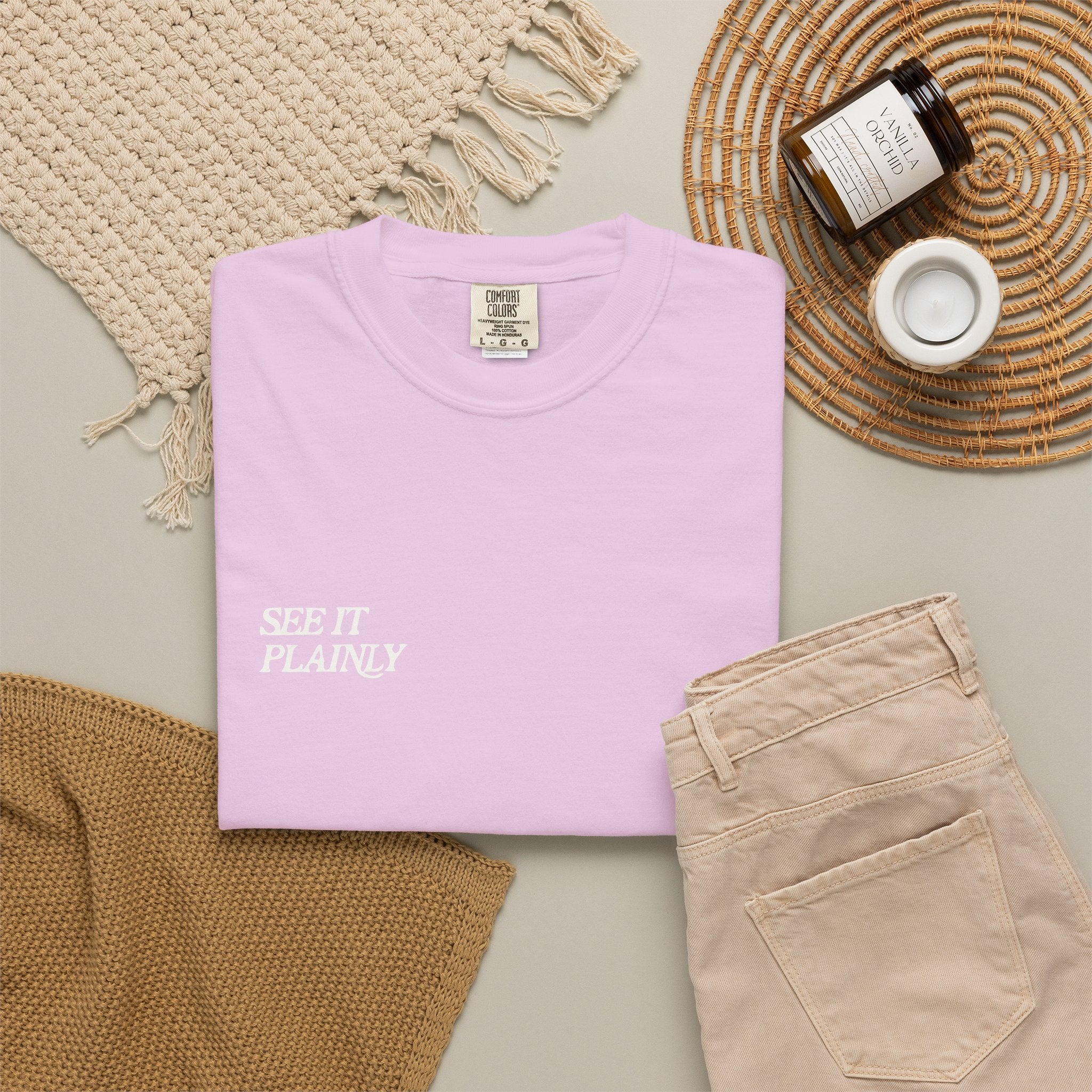 Clarity T-Shirt — "See It Plainly" Minimal Motivational Tee Cream lettering