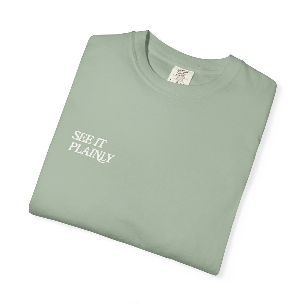 Clarity T-Shirt — "See It Plainly" Minimal Motivational Tee Cream lettering