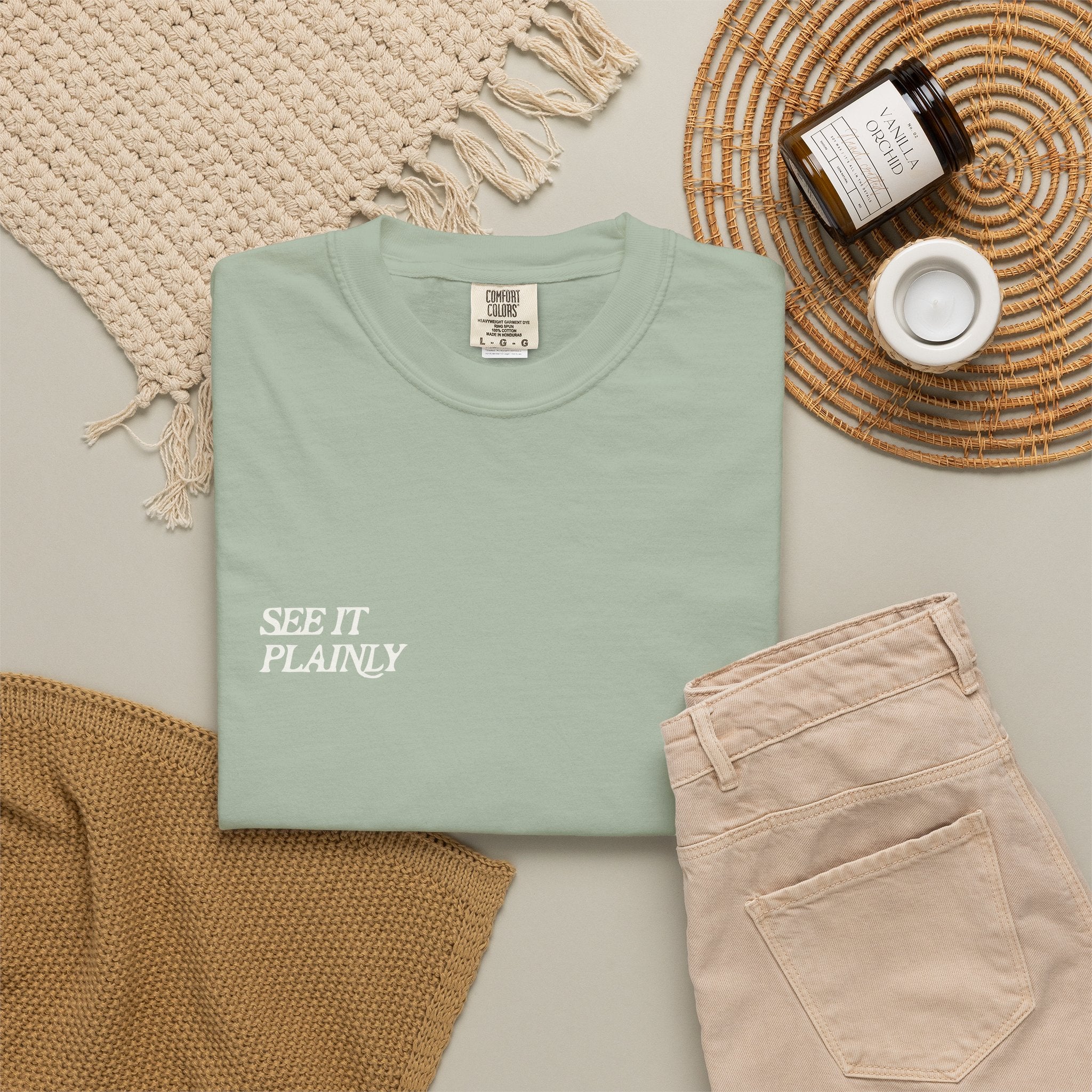 Clarity T-Shirt — "See It Plainly" Minimal Motivational Tee Cream lettering
