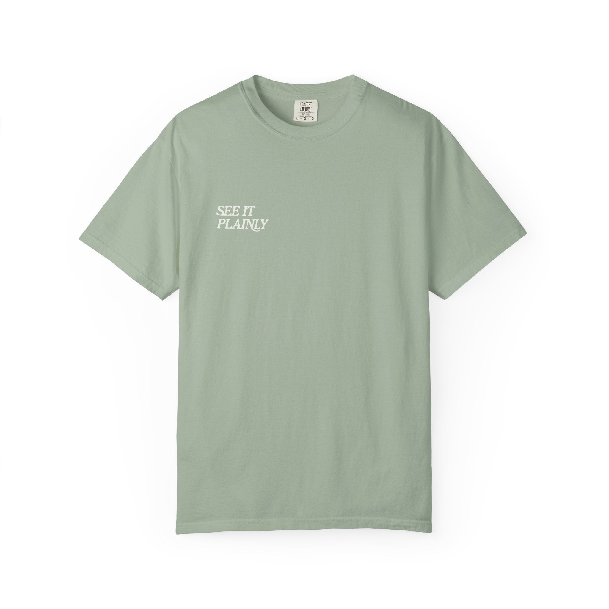 Clarity T-Shirt — "See It Plainly" Minimal Motivational Tee Cream lettering