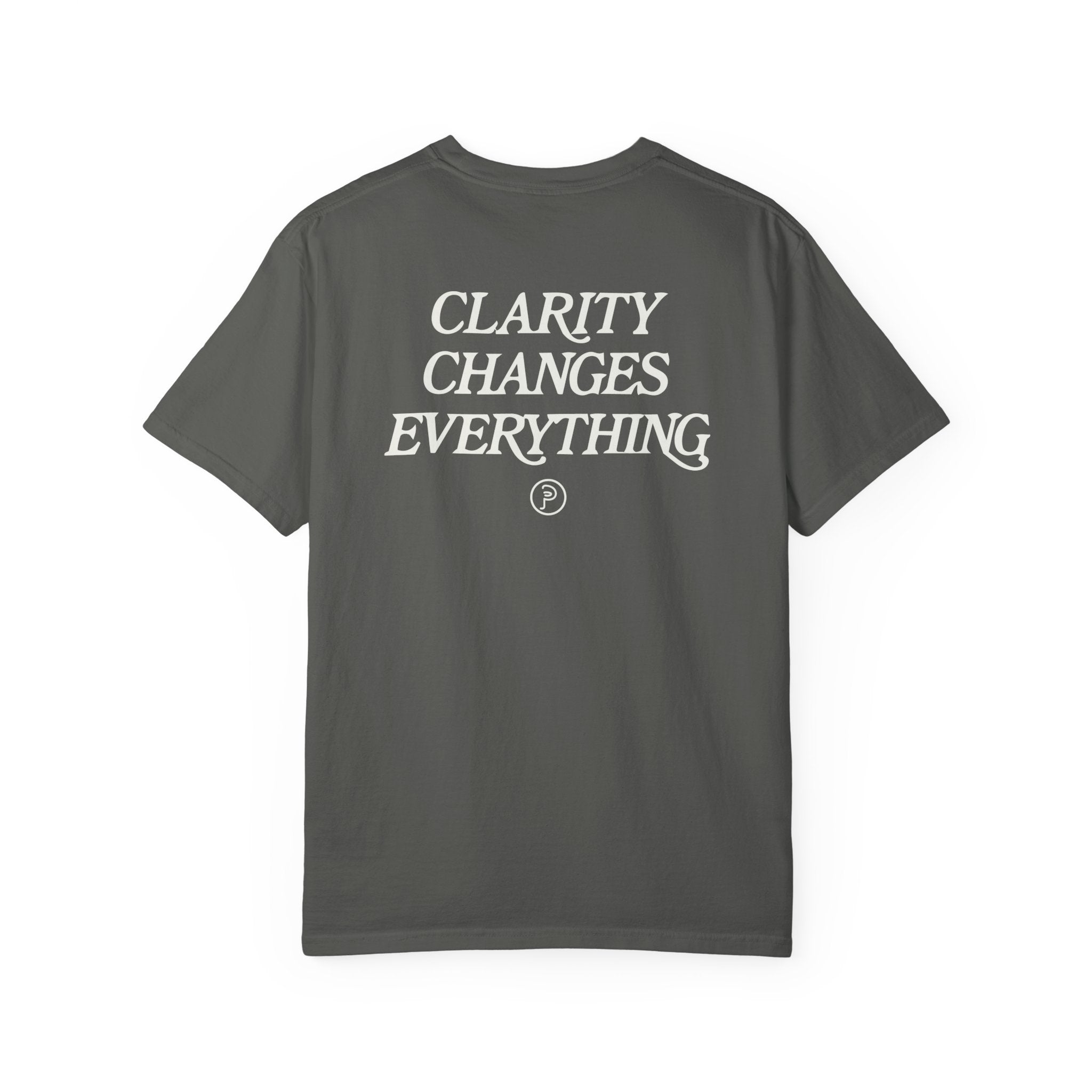 Clarity T-Shirt — "See It Plainly" Minimal Motivational Tee Cream lettering