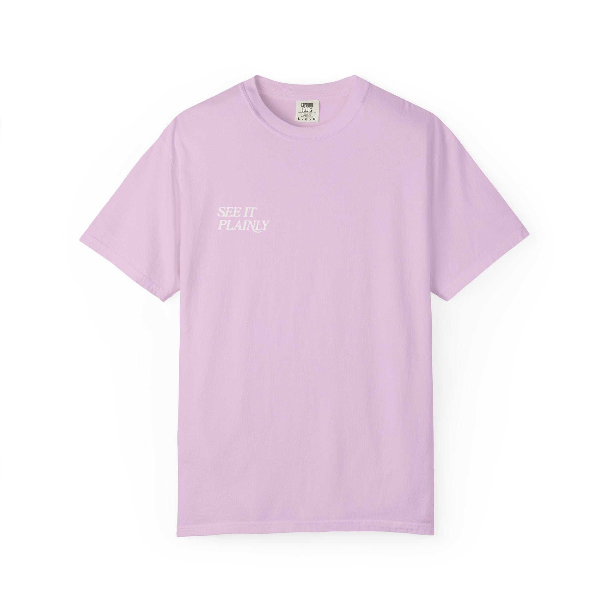 Clarity T-Shirt — "See It Plainly" Minimal Motivational Tee Cream lettering