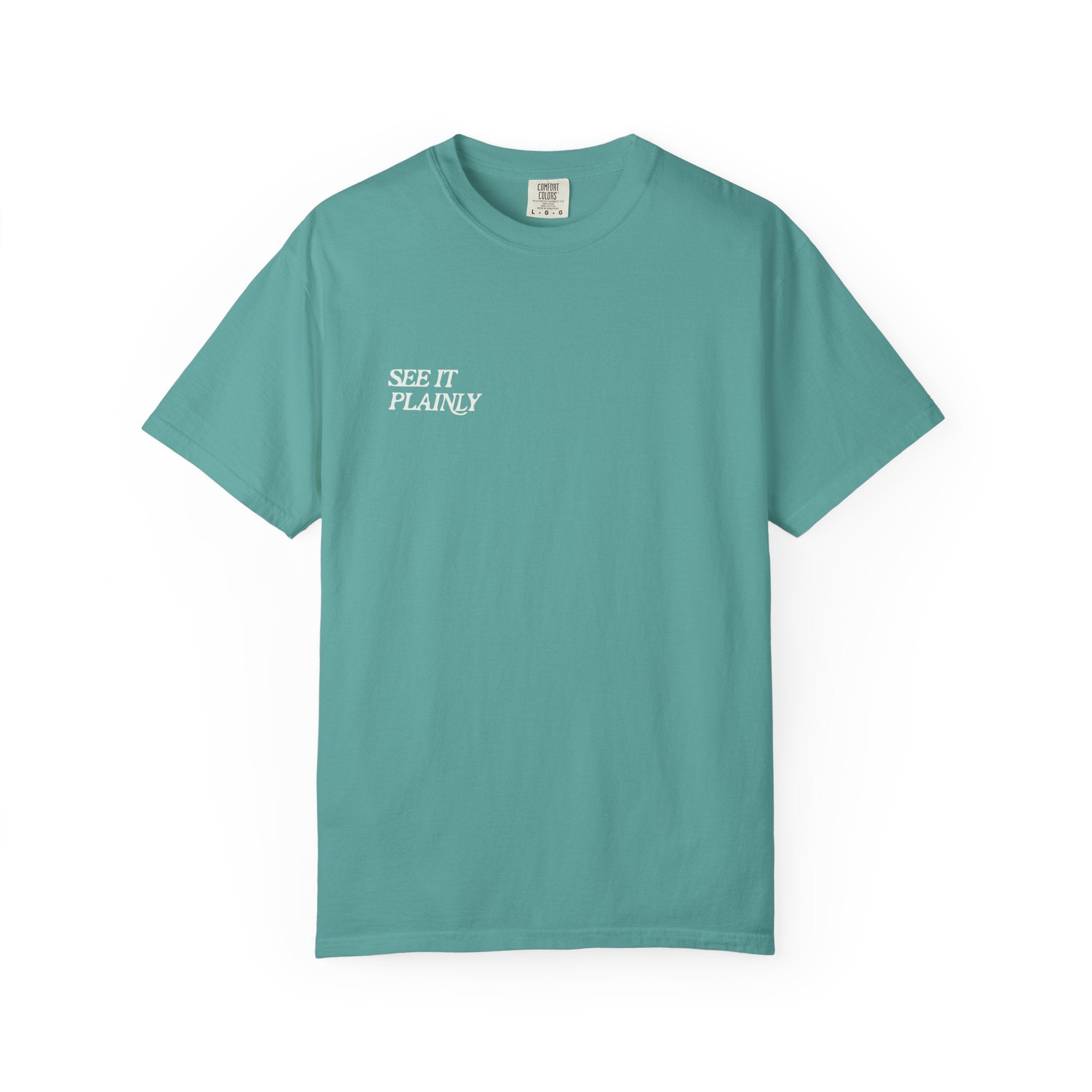 Clarity T-Shirt — "See It Plainly" Minimal Motivational Tee Cream lettering